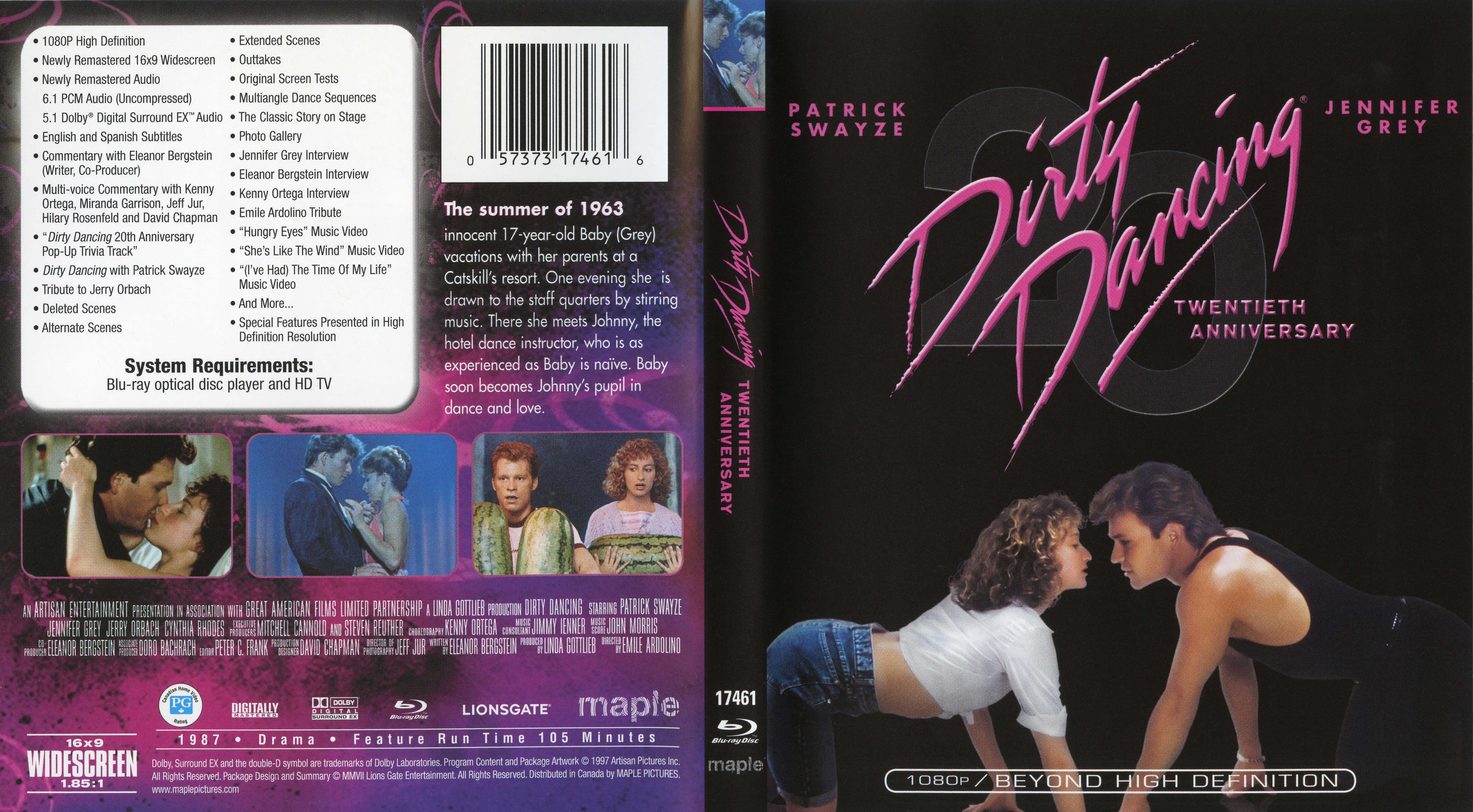 Jaquette DVD Dance lacive - Dirty dancing (Canadienne) (BLU-RAY)