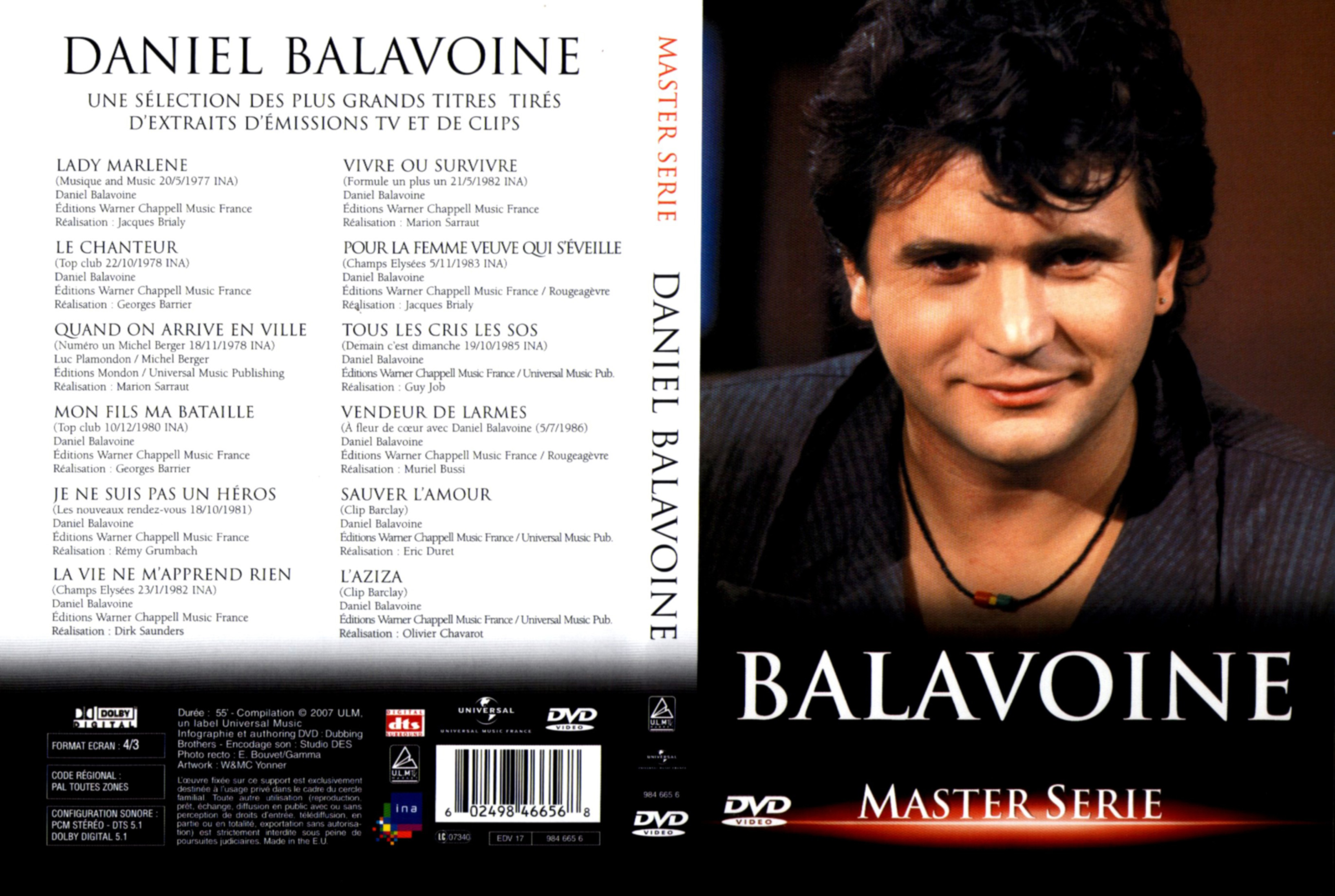 Jaquette DVD Daniel Balavoine - Master Serie