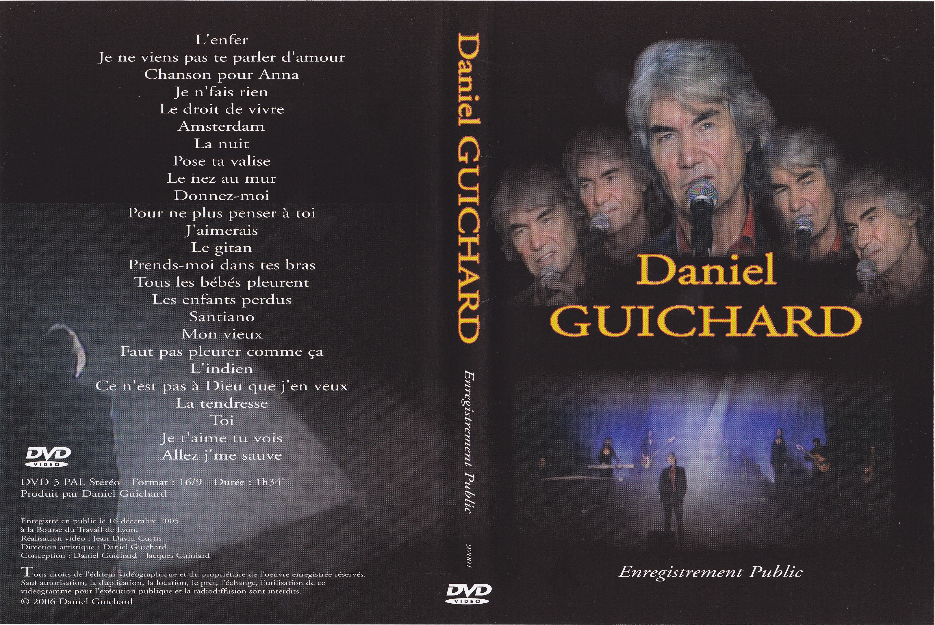 Jaquette DVD Daniel Guichard - Enregistrement Public