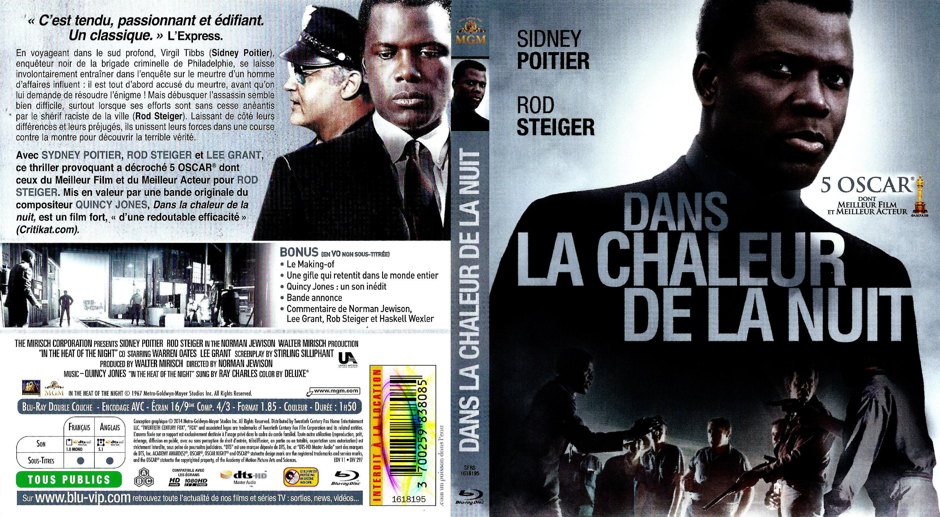 Jaquette DVD Dans la chaleur de la nuit (BLU-RAY) v2