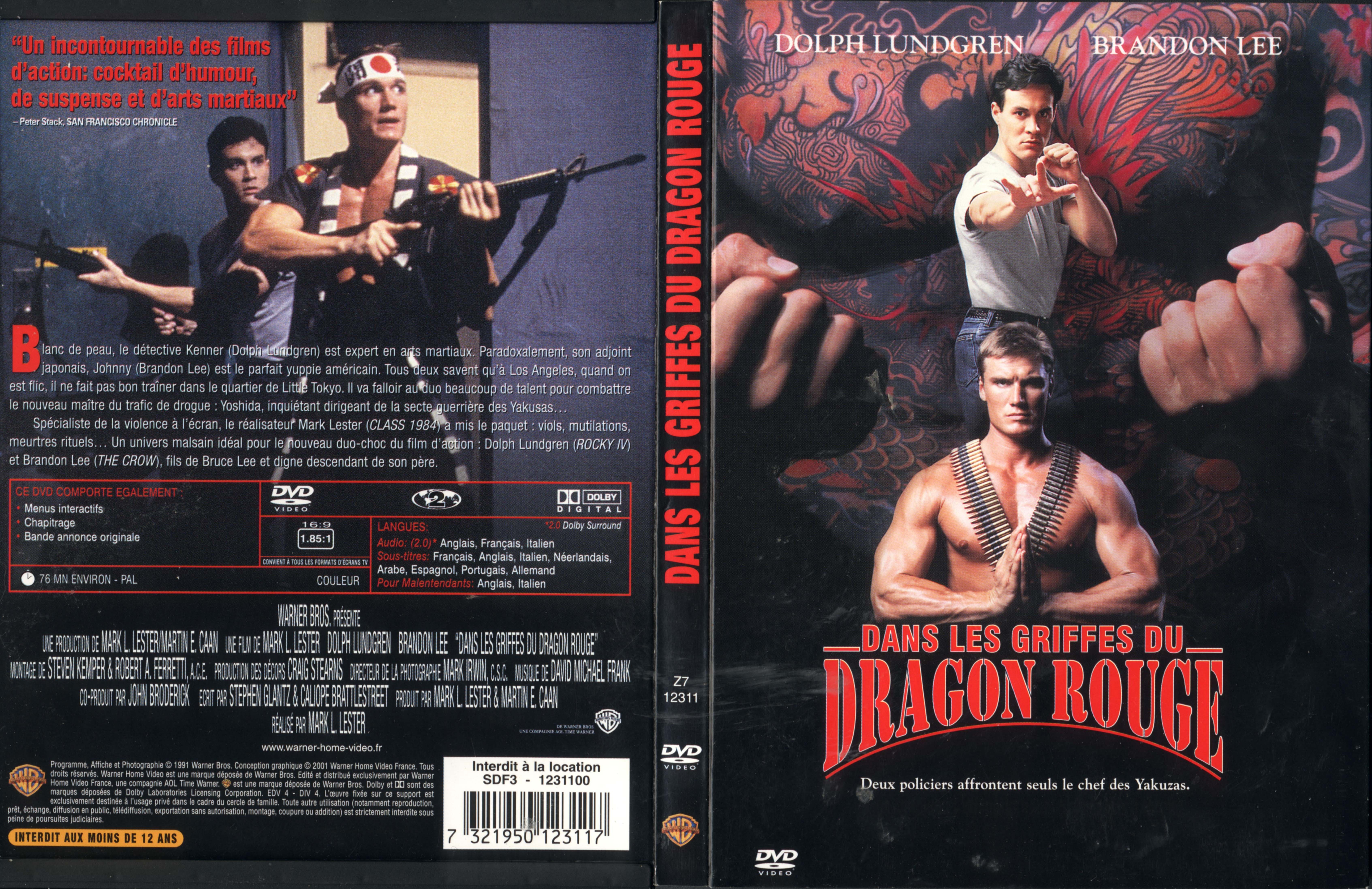 Jaquette DVD Dans les griffes du dragon rouge
