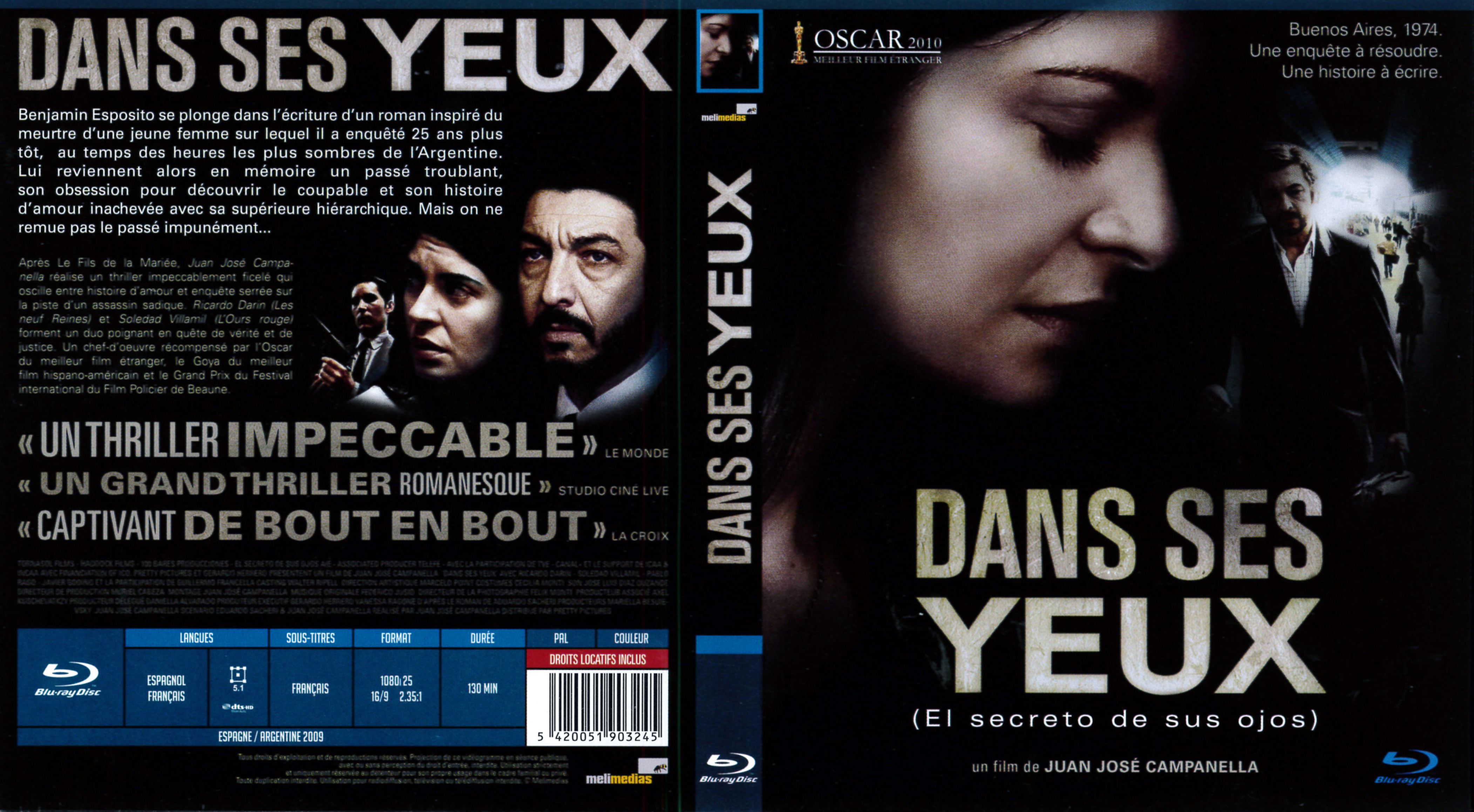 Jaquette DVD Dans ses yeux (BLU-RAY)