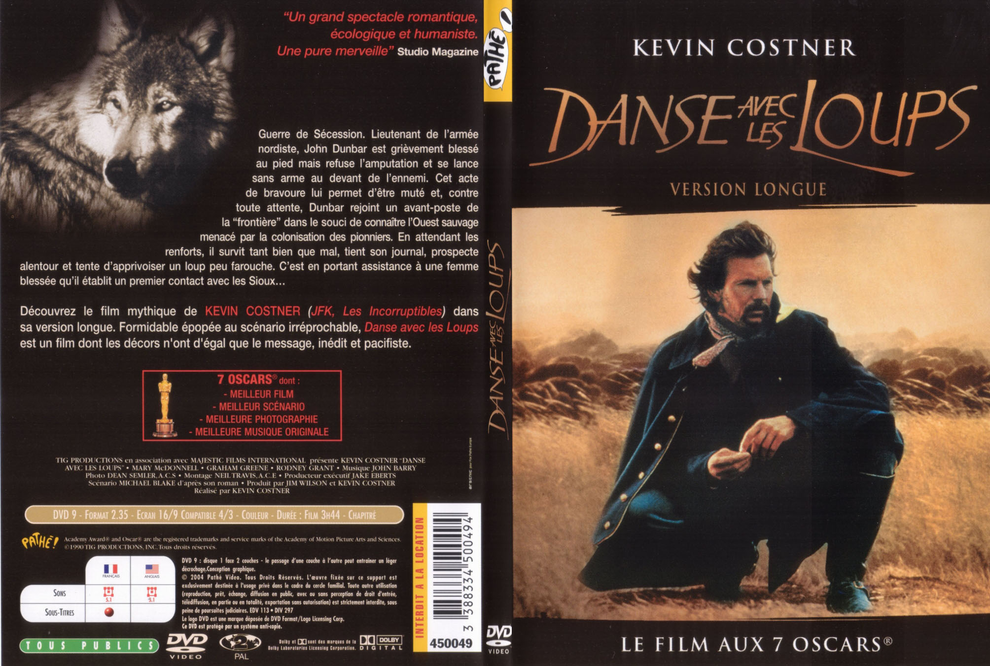 Jaquette DVD Danse avec les loups - SLIM