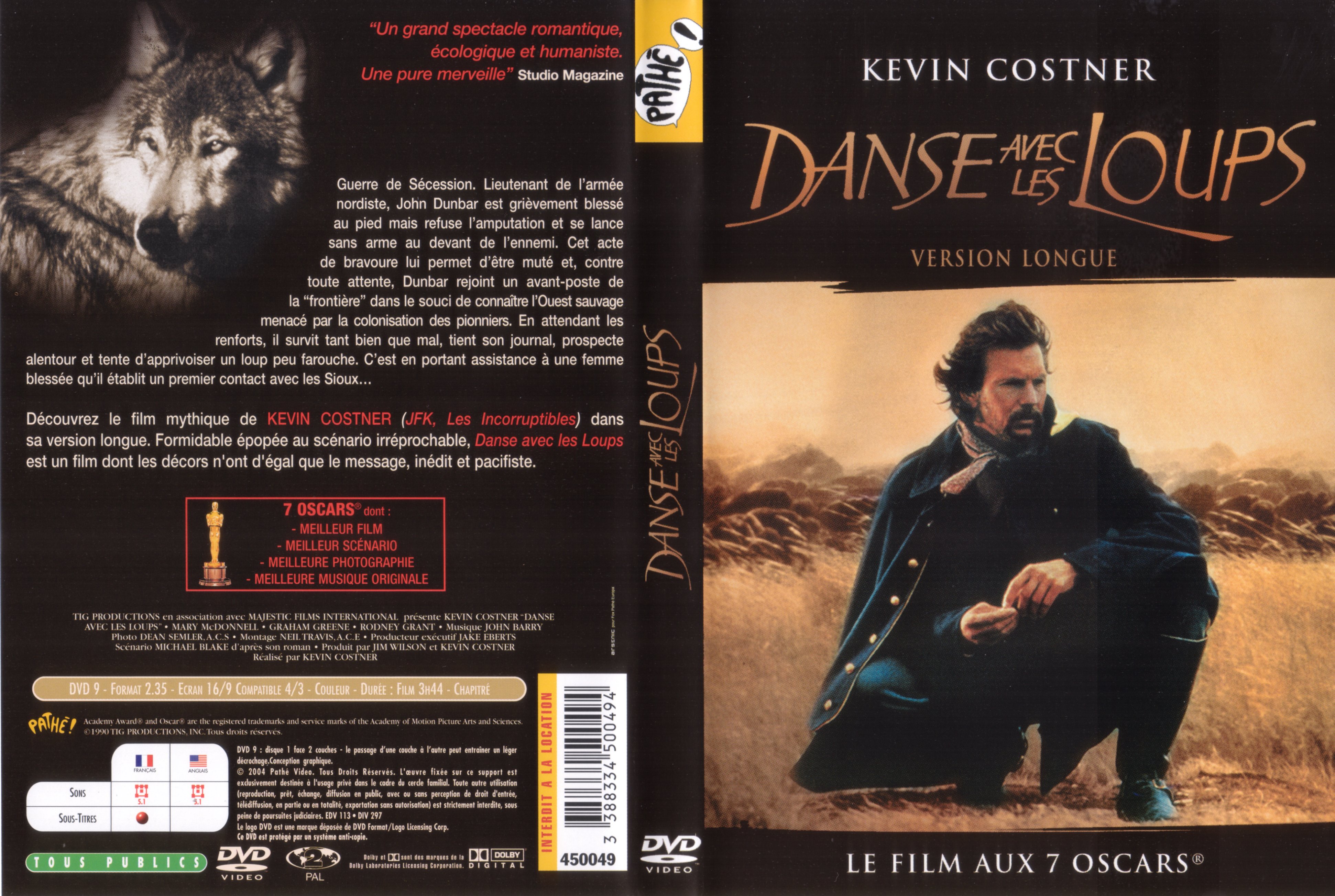 Jaquette DVD de Danse avec les loups v2 - Cinéma Passion
