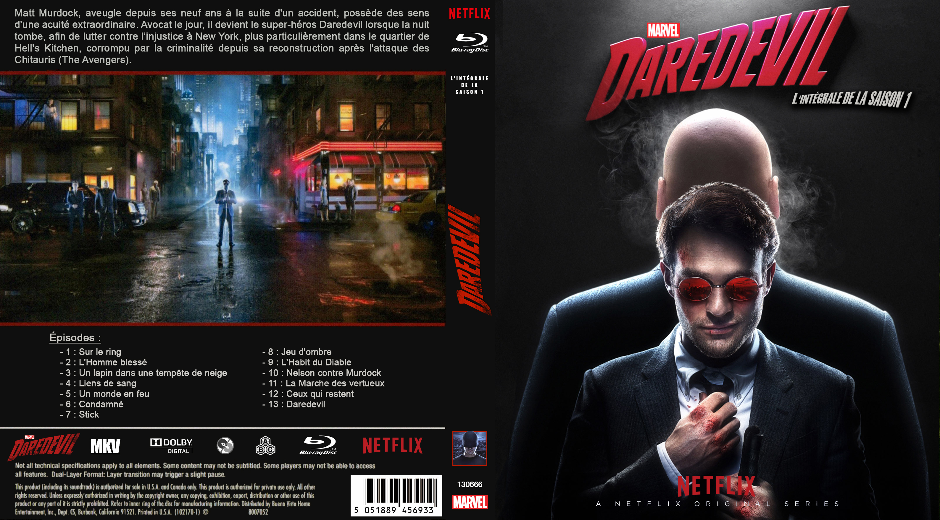 Jaquette DVD Daredevil Saison 1 custom (BLU-RAY)