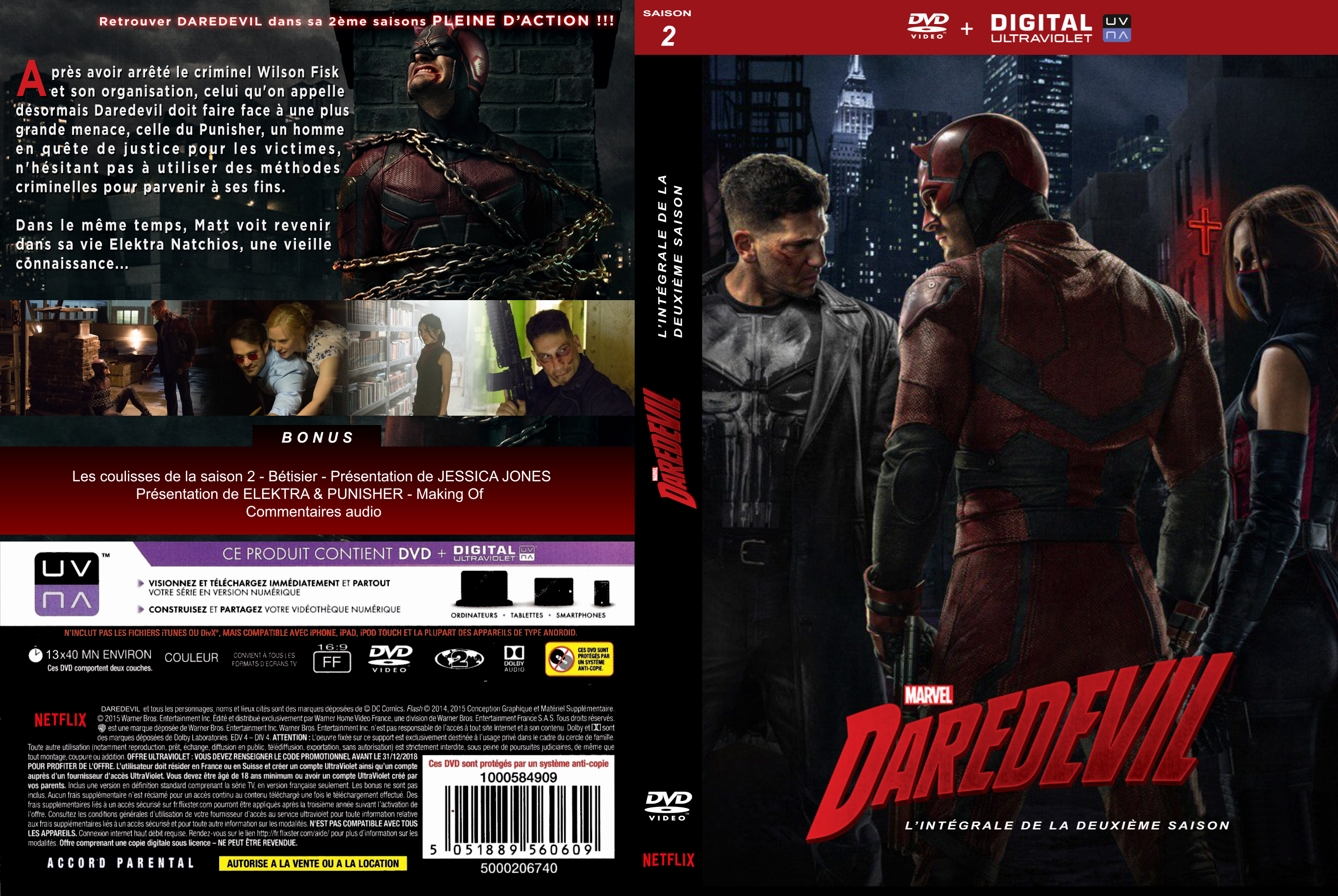 Jaquette DVD Daredevil Saison 2 custom