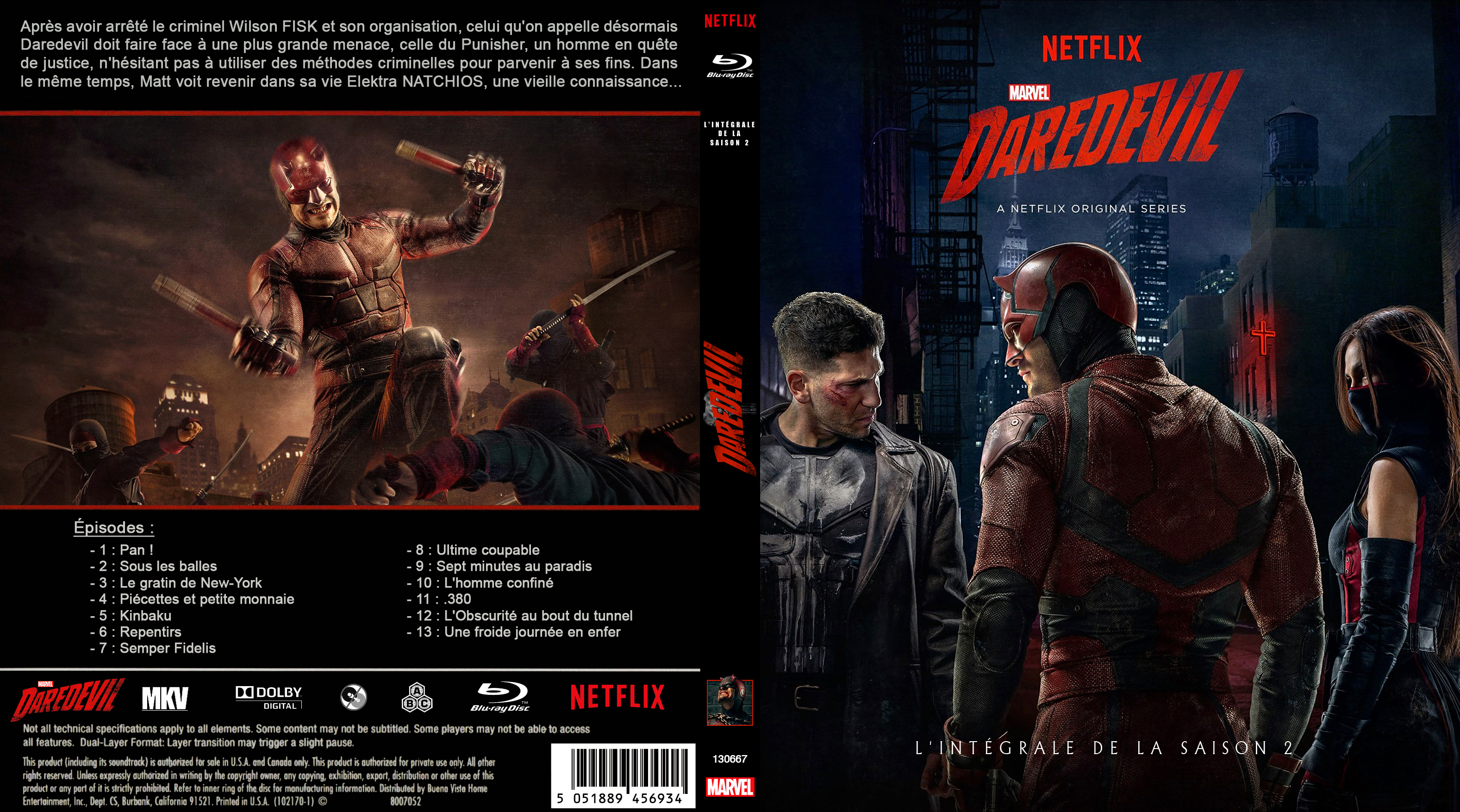 Jaquette DVD Daredevil Saison 2 custom (BLU-RAY)