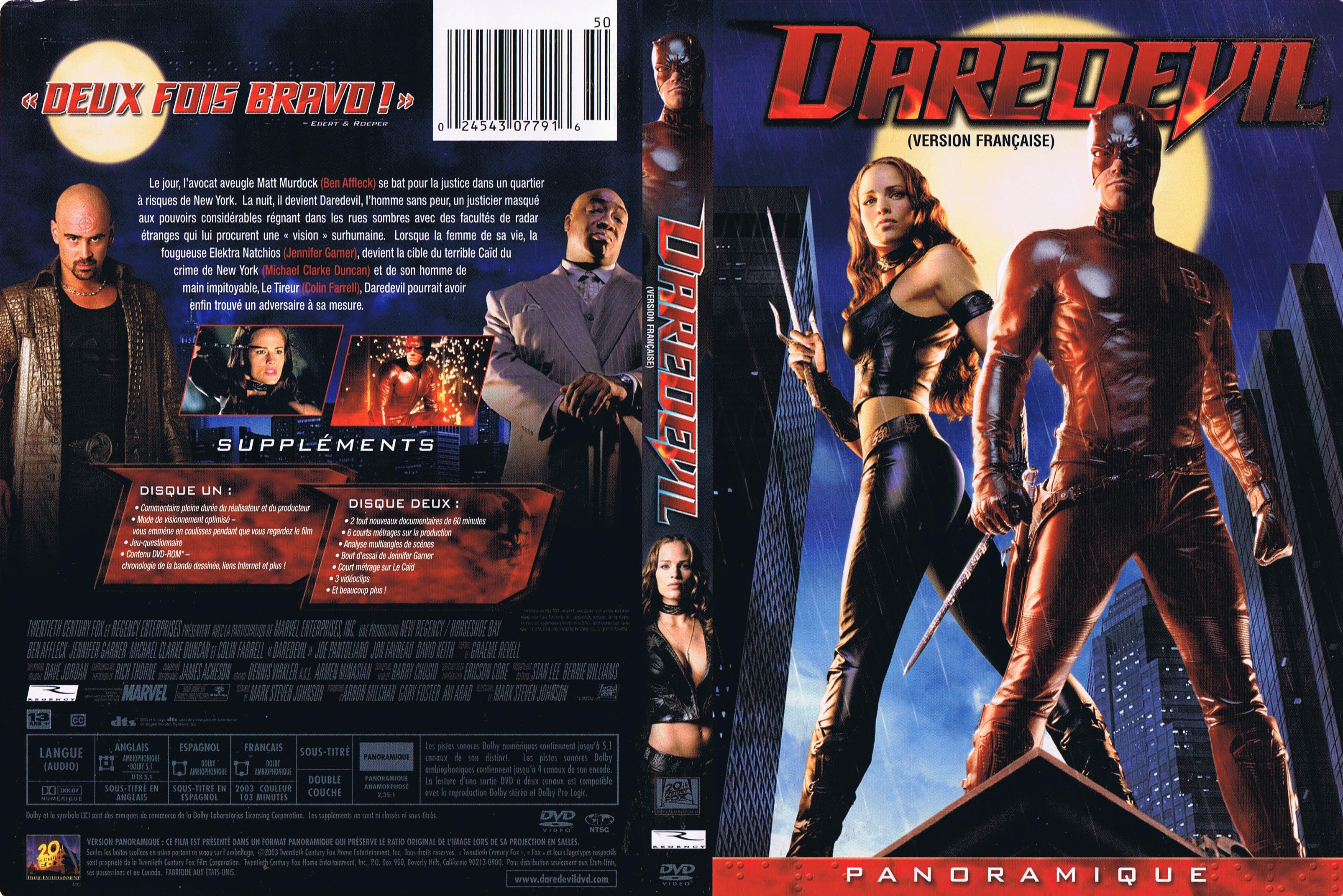 Jaquette DVD Daredevil (Canadienne)