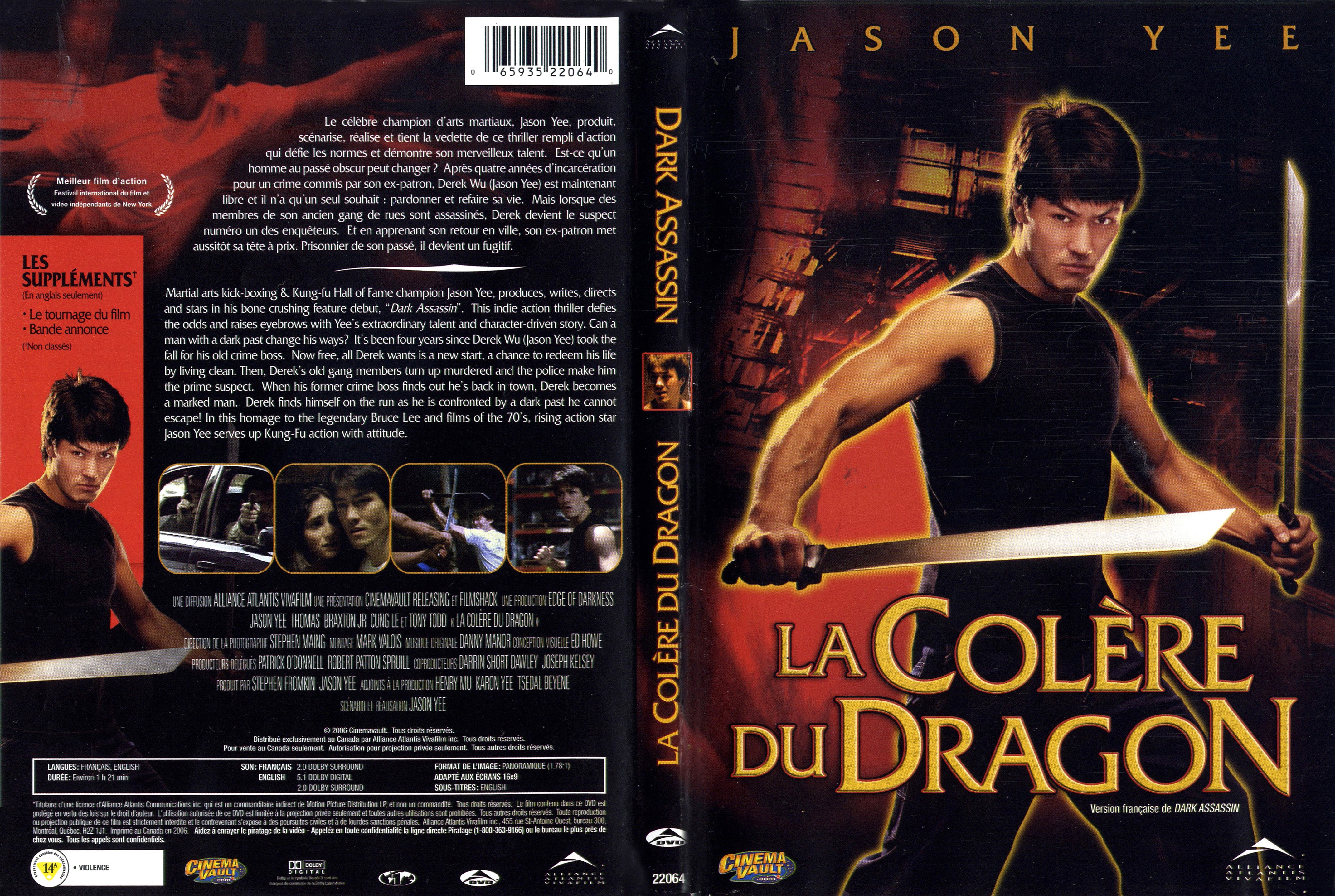 Jaquette DVD Dark assassin la colre du dragon