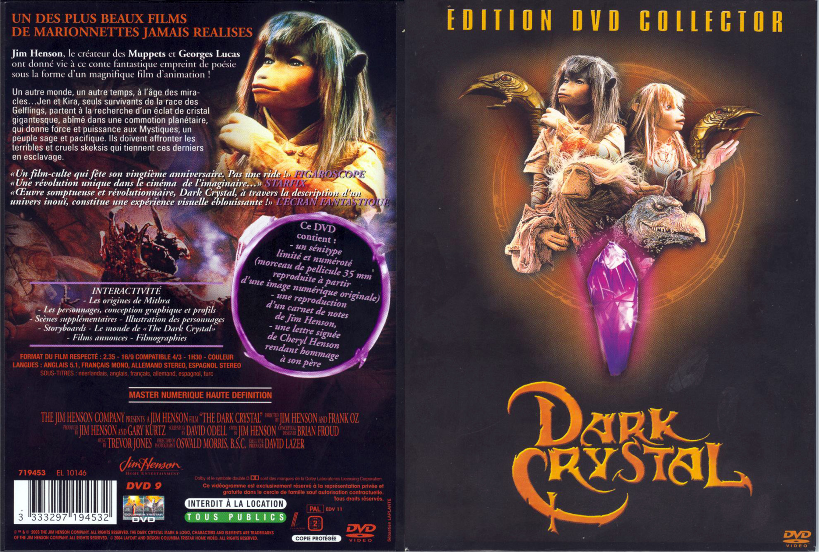 Jaquette DVD Dark crystal v2