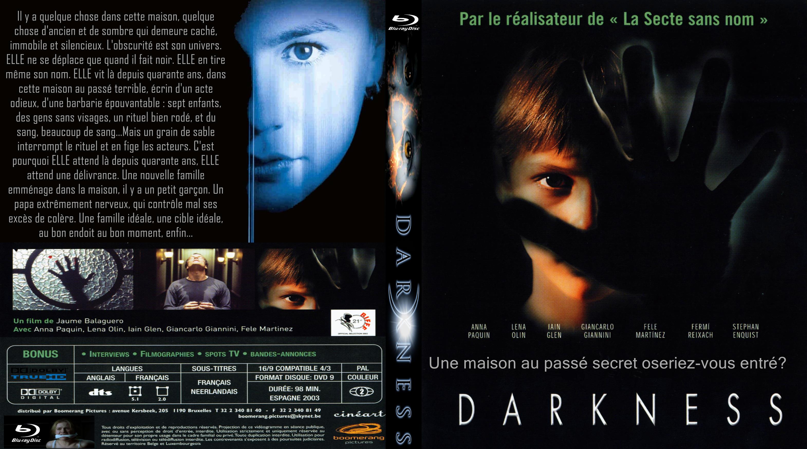 Jaquette DVD Darkness custom (BLU-RAY)