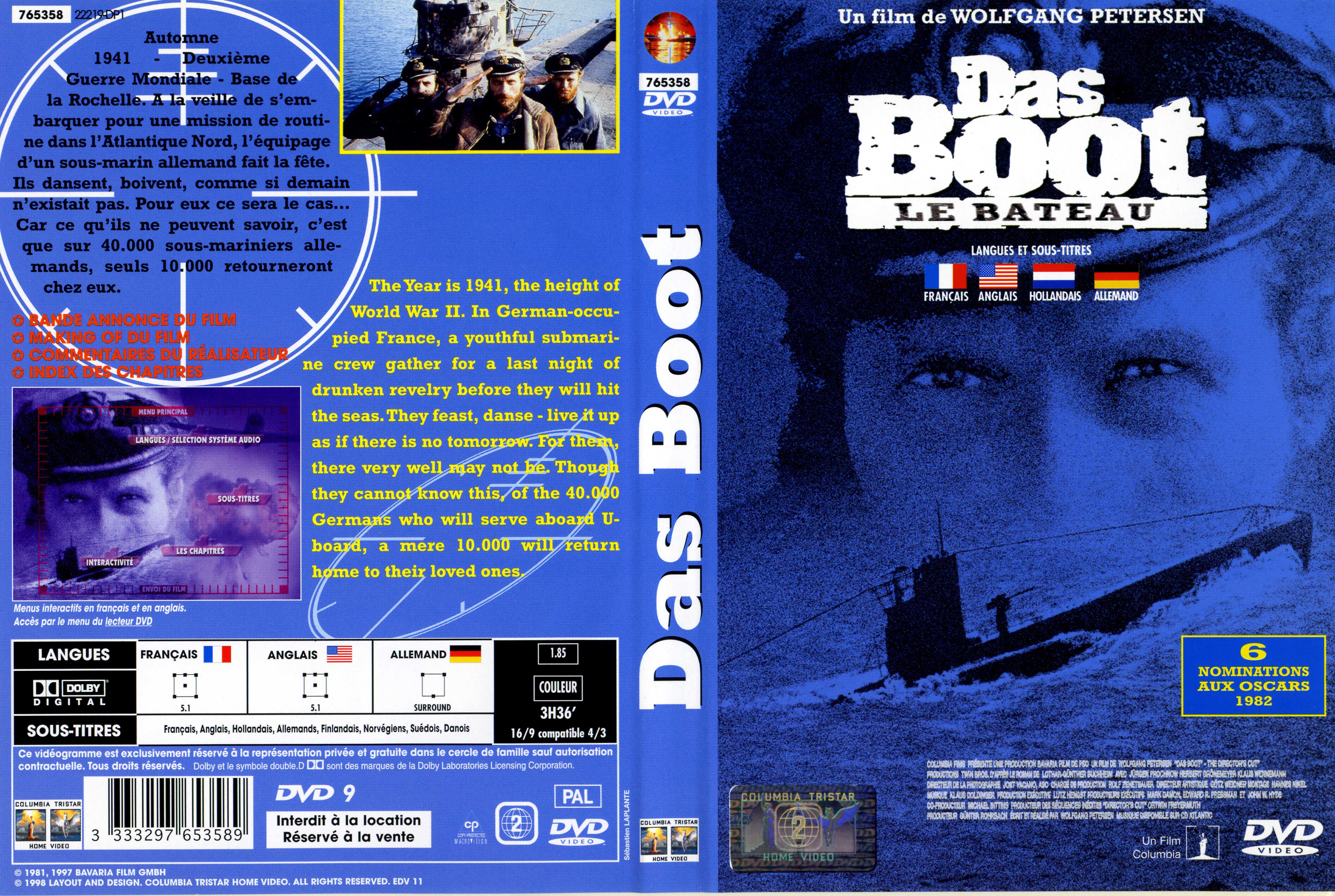 Jaquette DVD Das Boot - Le bateau