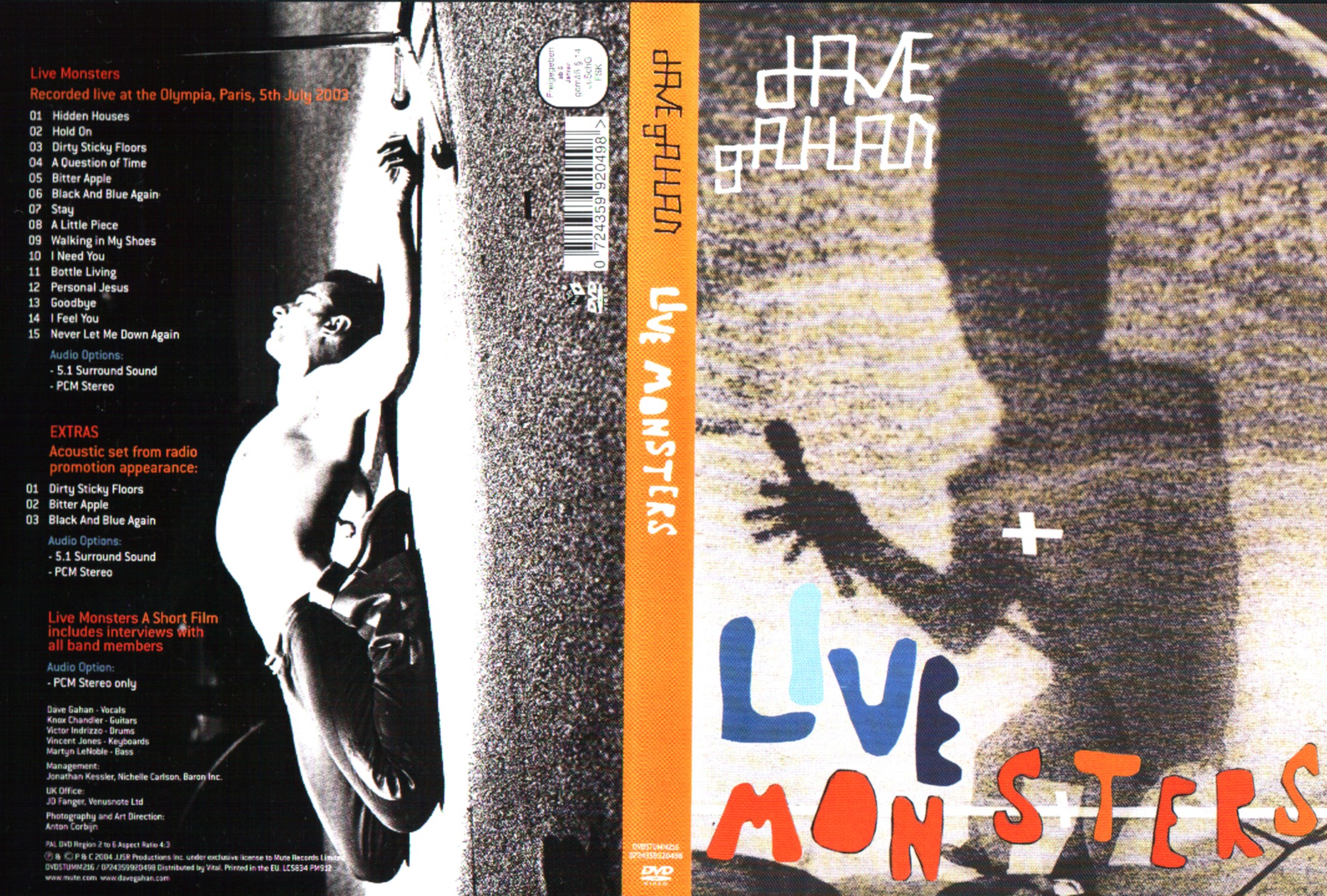 Jaquette DVD Dave Gahan - Live monsters