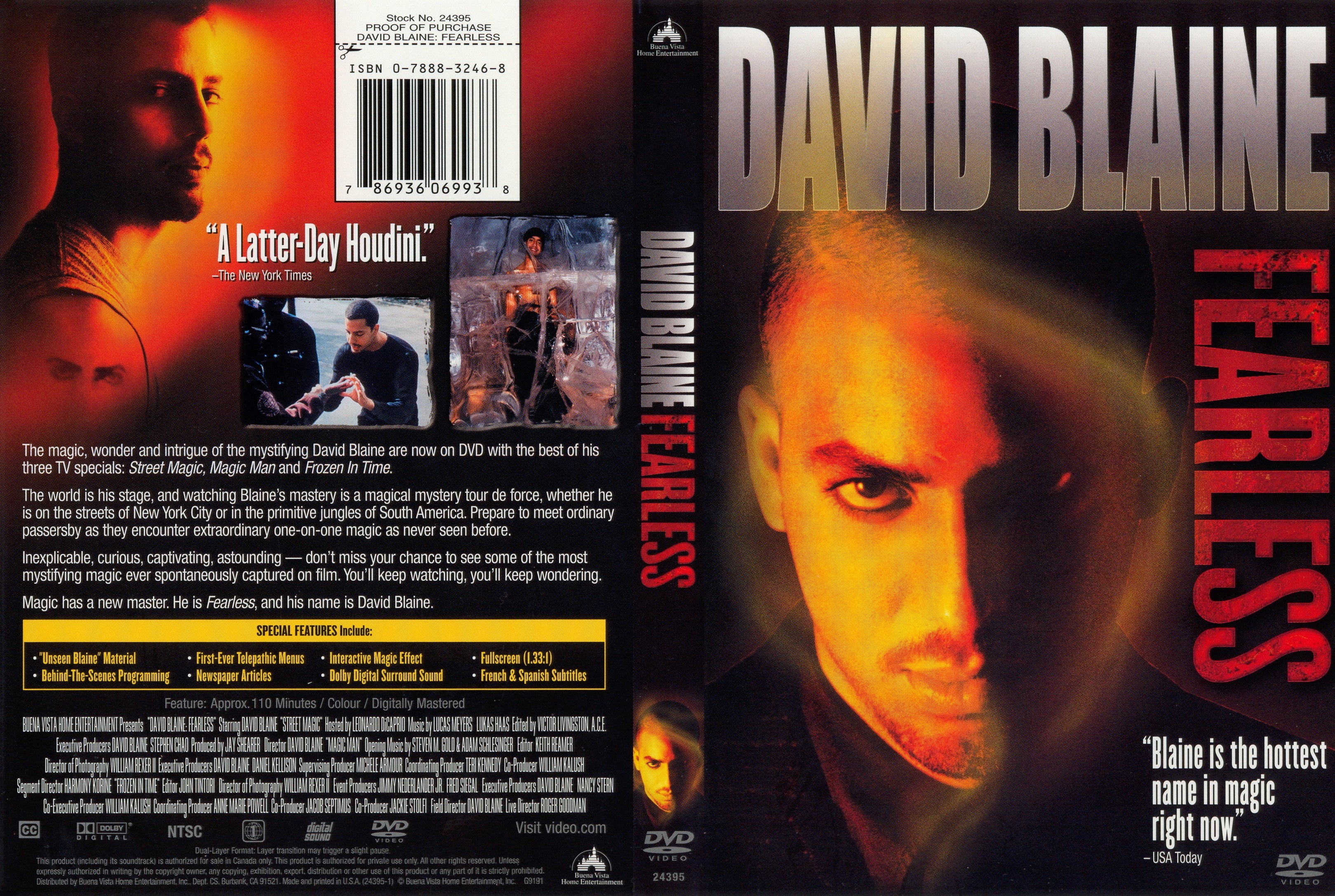 Jaquette DVD David Blaine fearless Zone 1