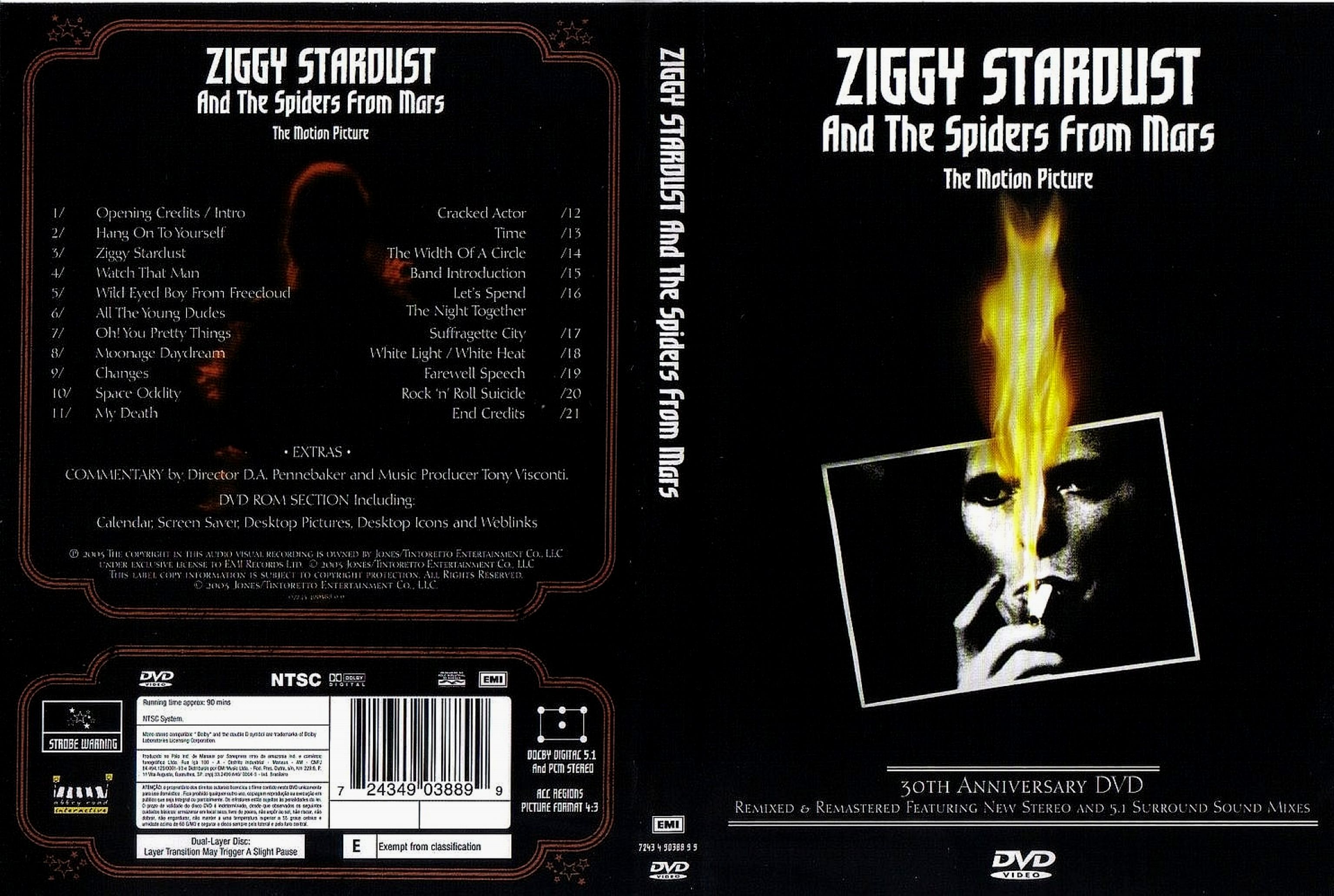 Jaquette DVD David Bowie - Ziggy Stardust and the spider from Mars the motion picture 