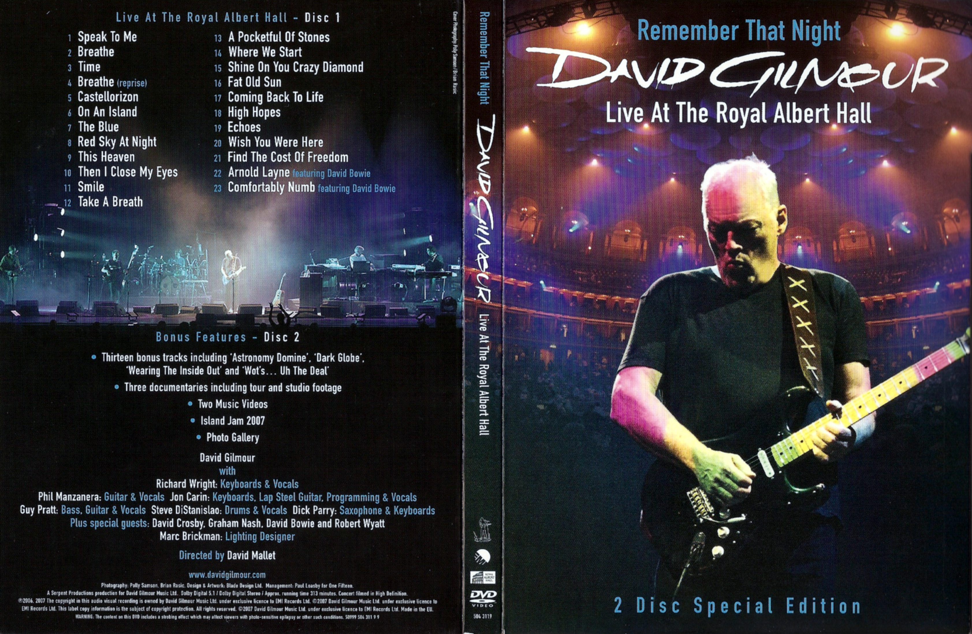 Jaquette DVD David Gilmour - Live at the Royal Albert Hall