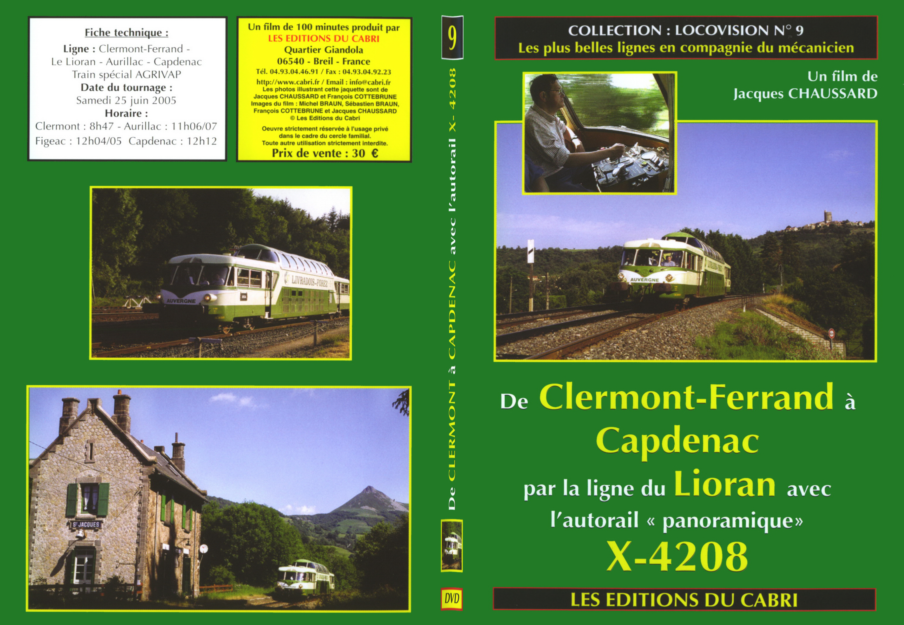Jaquette DVD De Clermont-Ferrand a Capdenac en autorail X-4208 - SLIM
