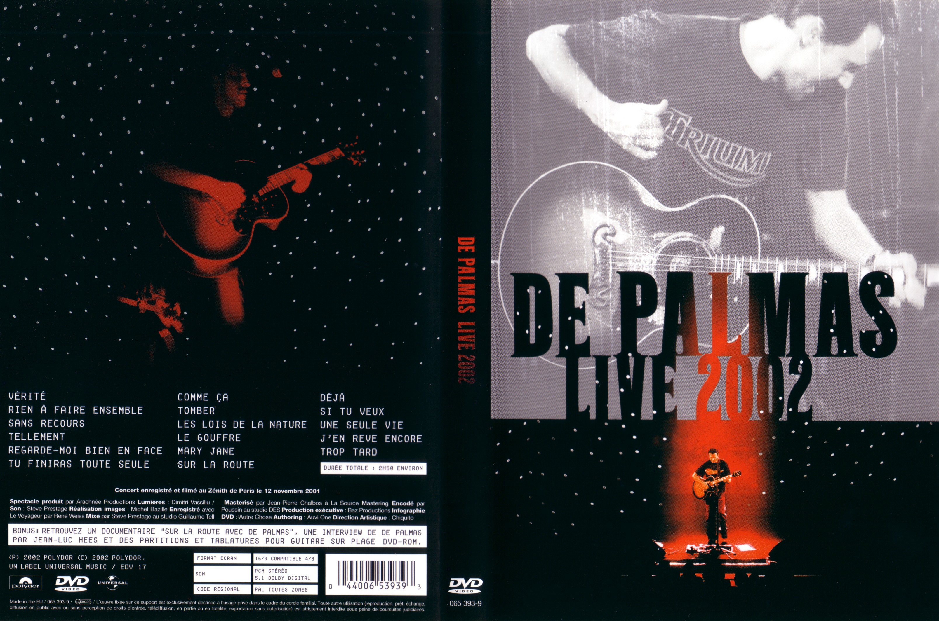 Jaquette DVD De palmas live 2002