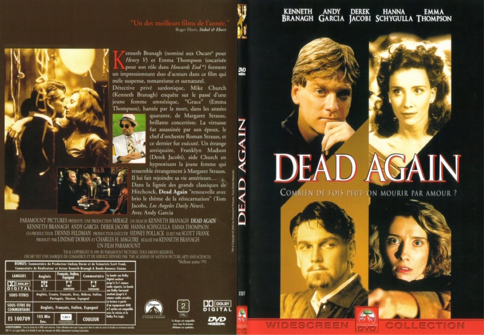 Jaquette DVD Dead again - SLIM