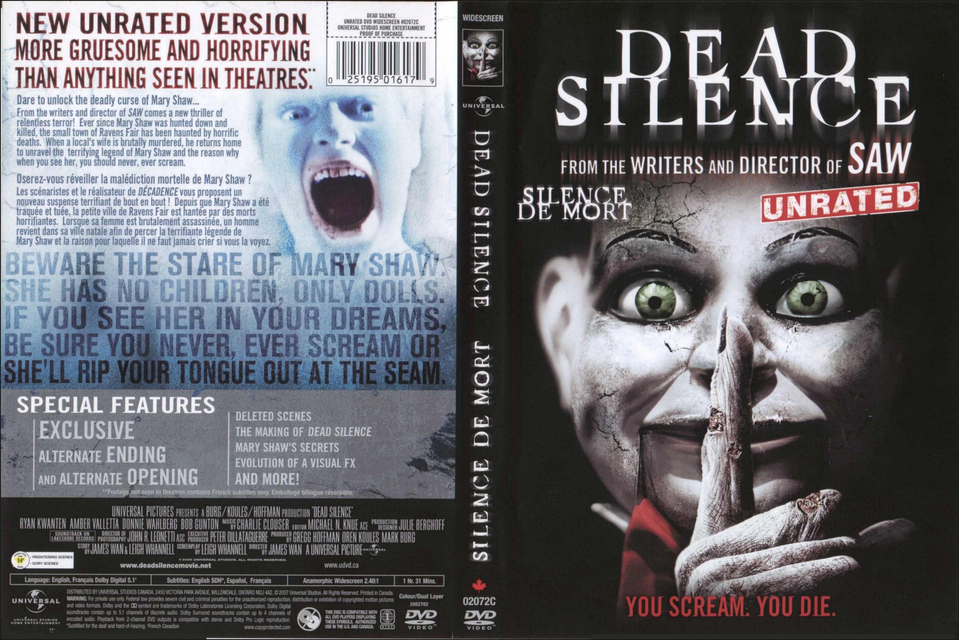 Jaquette DVD Dead silence - Silence de mort Zone 1