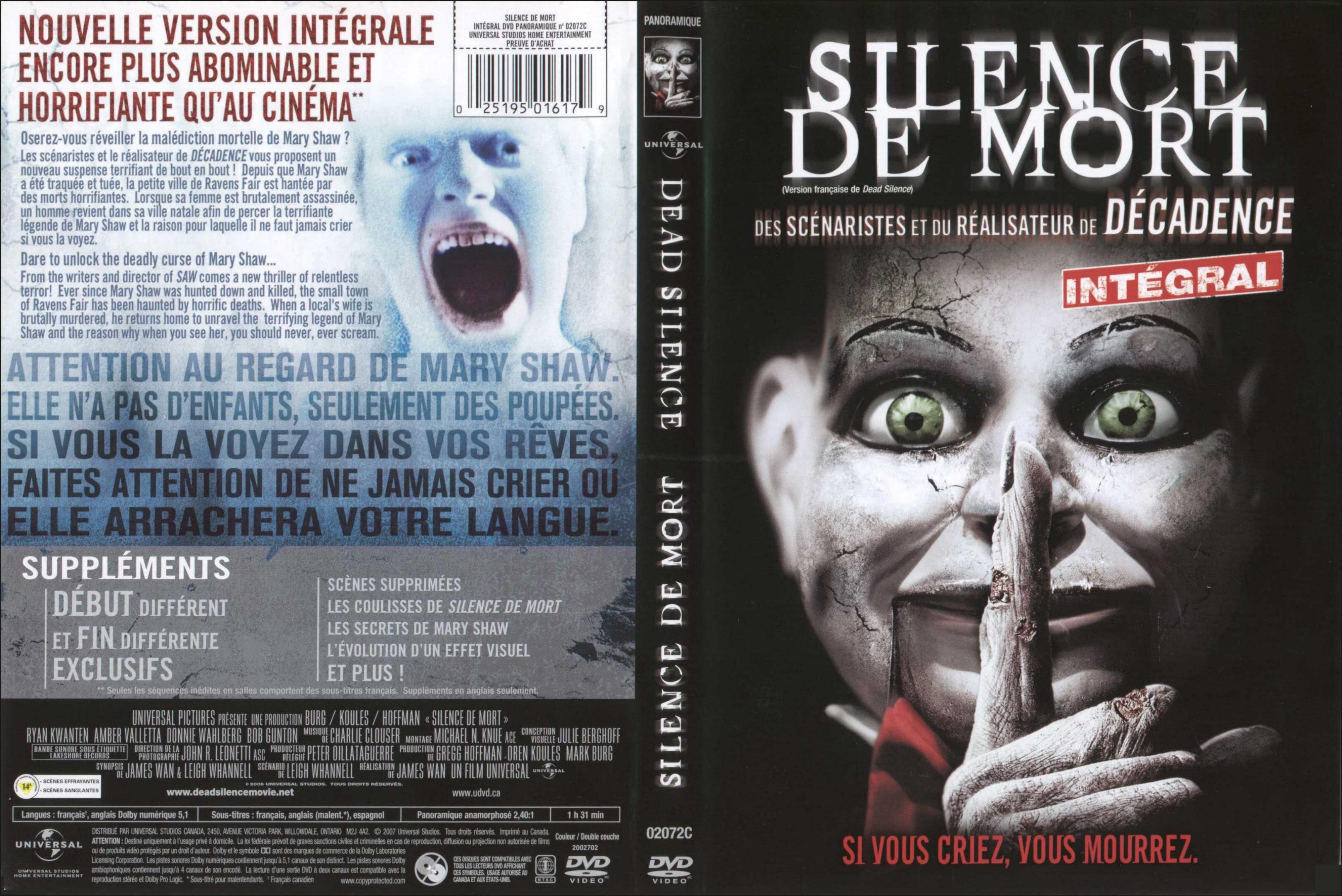 Jaquette DVD Dead silence - Silence de mort Zone 1 v2