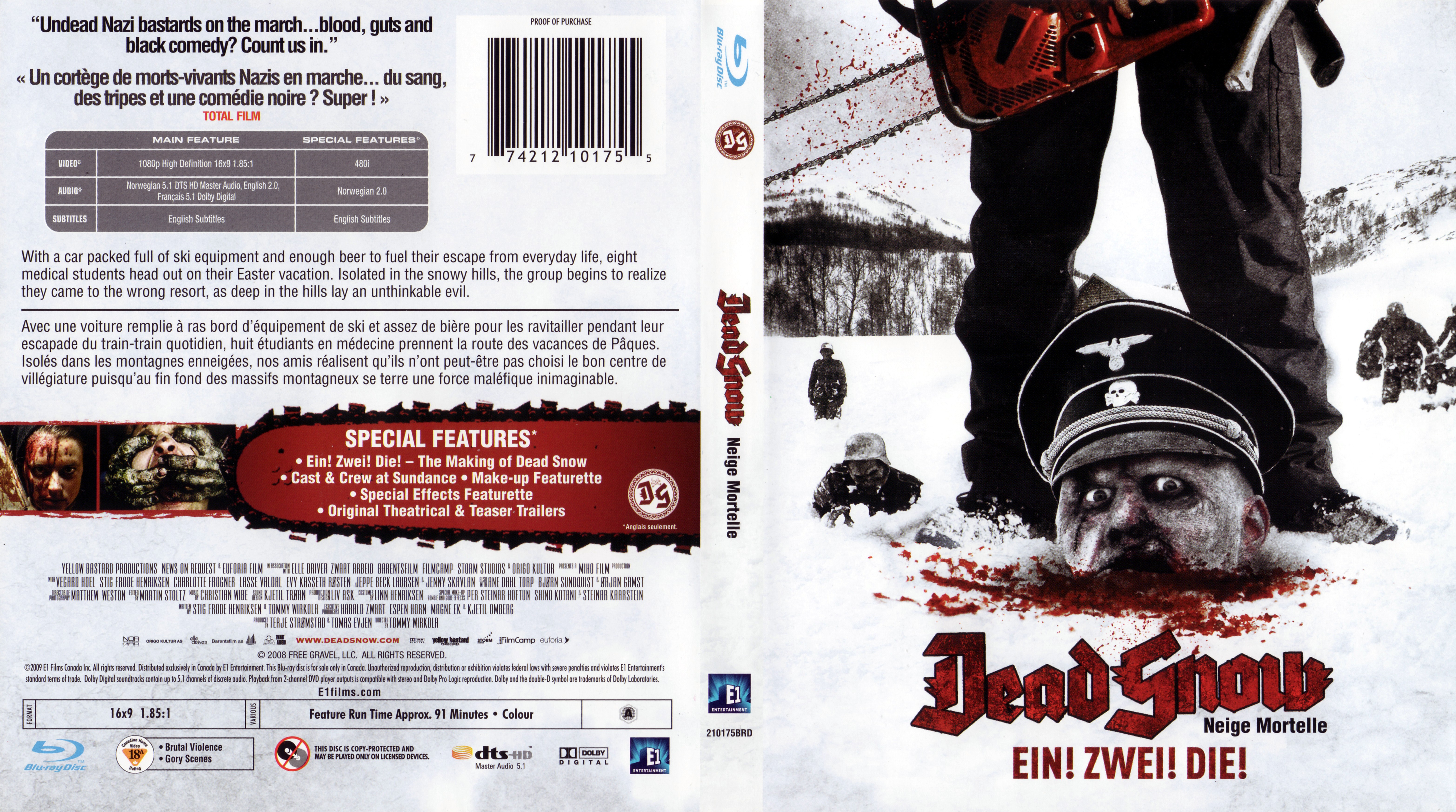 Jaquette DVD Dead snow (Canadienne) (BLU-RAY)