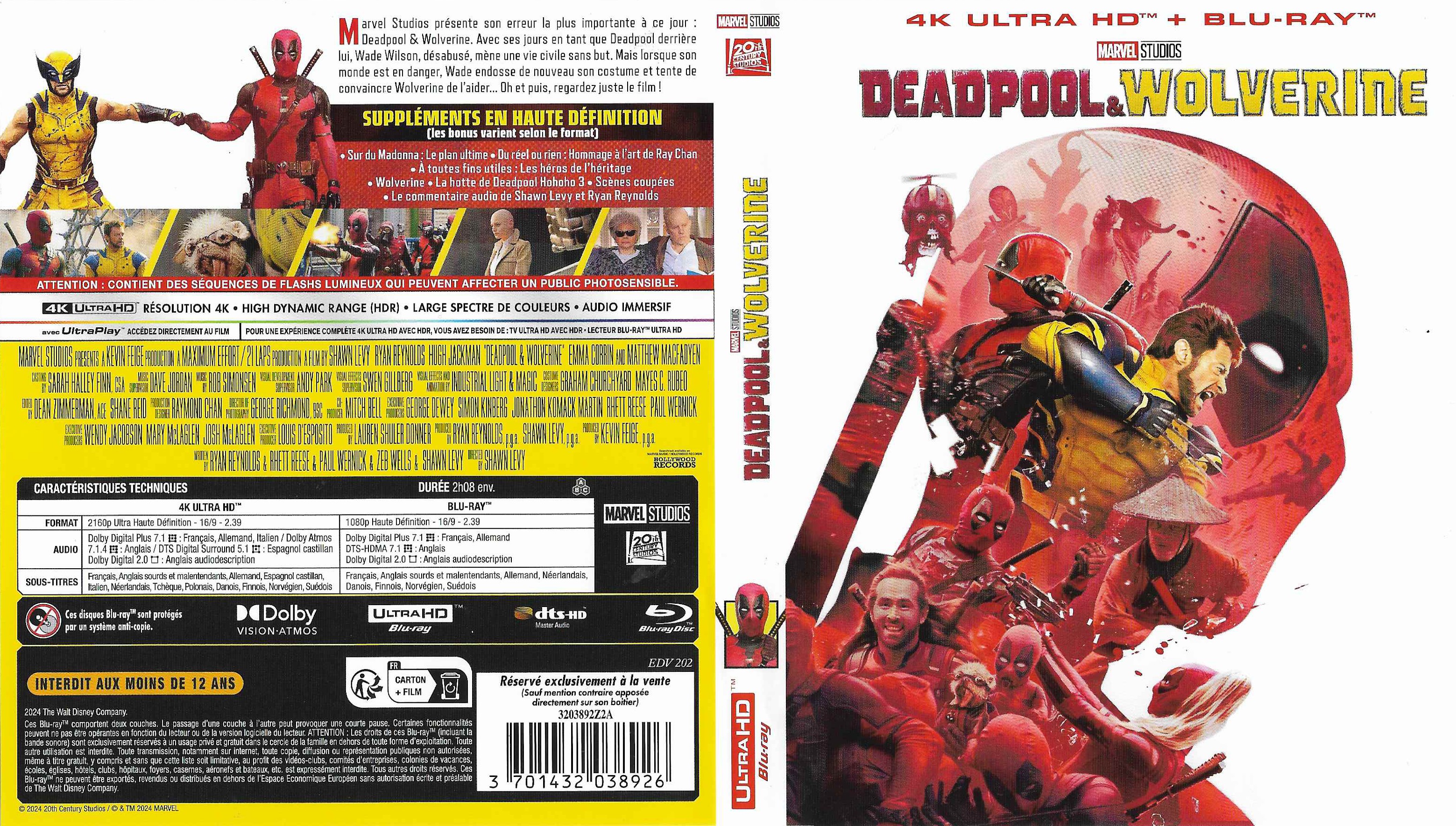 Jaquette DVD Deadpool & Wolverine 4K (BLU-RAY)