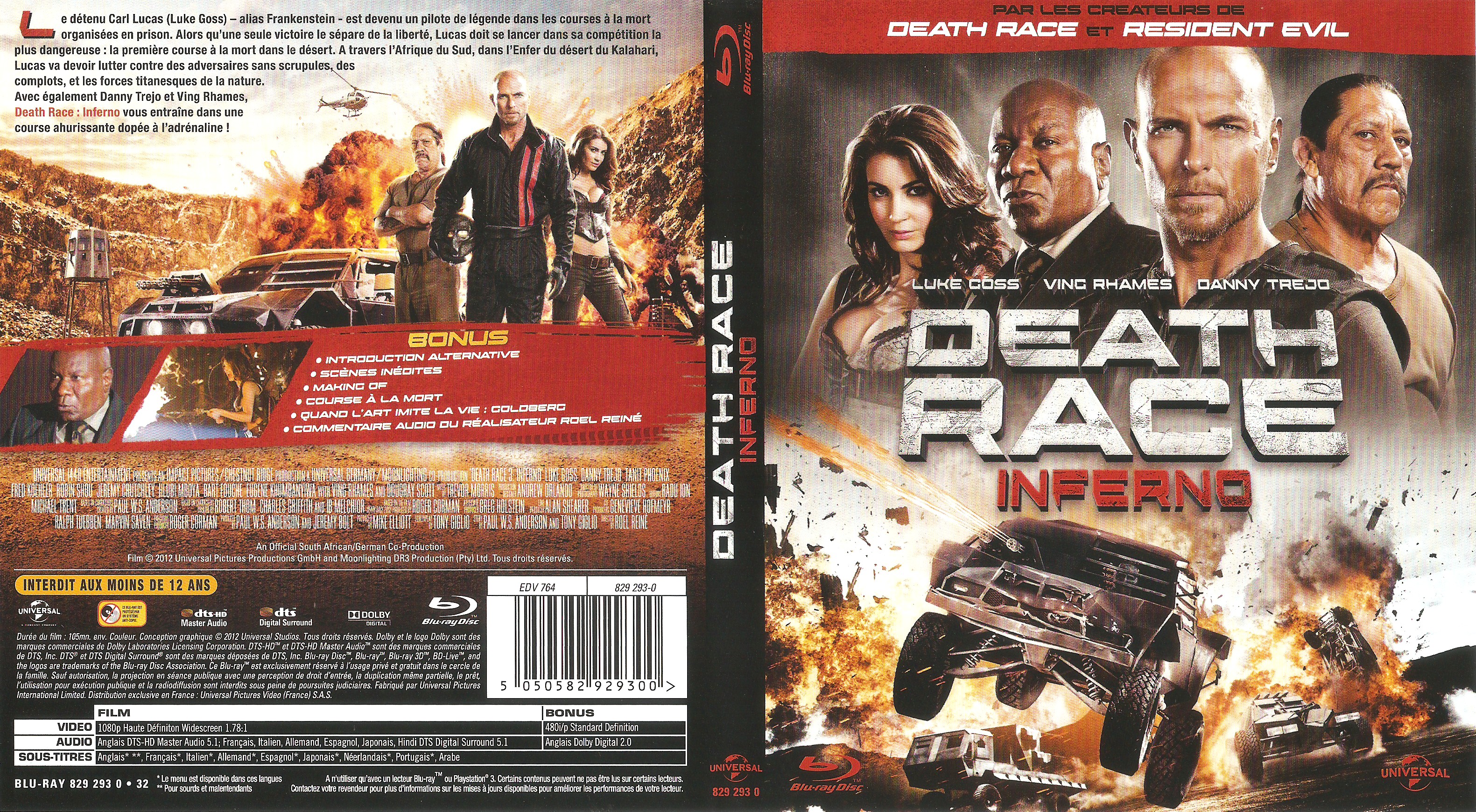 Jaquette DVD Death Race 3 Inferno (BLU-RAY)