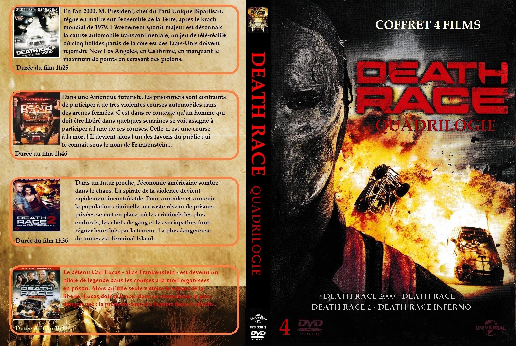 Jaquette DVD Death Race Quadrilogie custom v2  