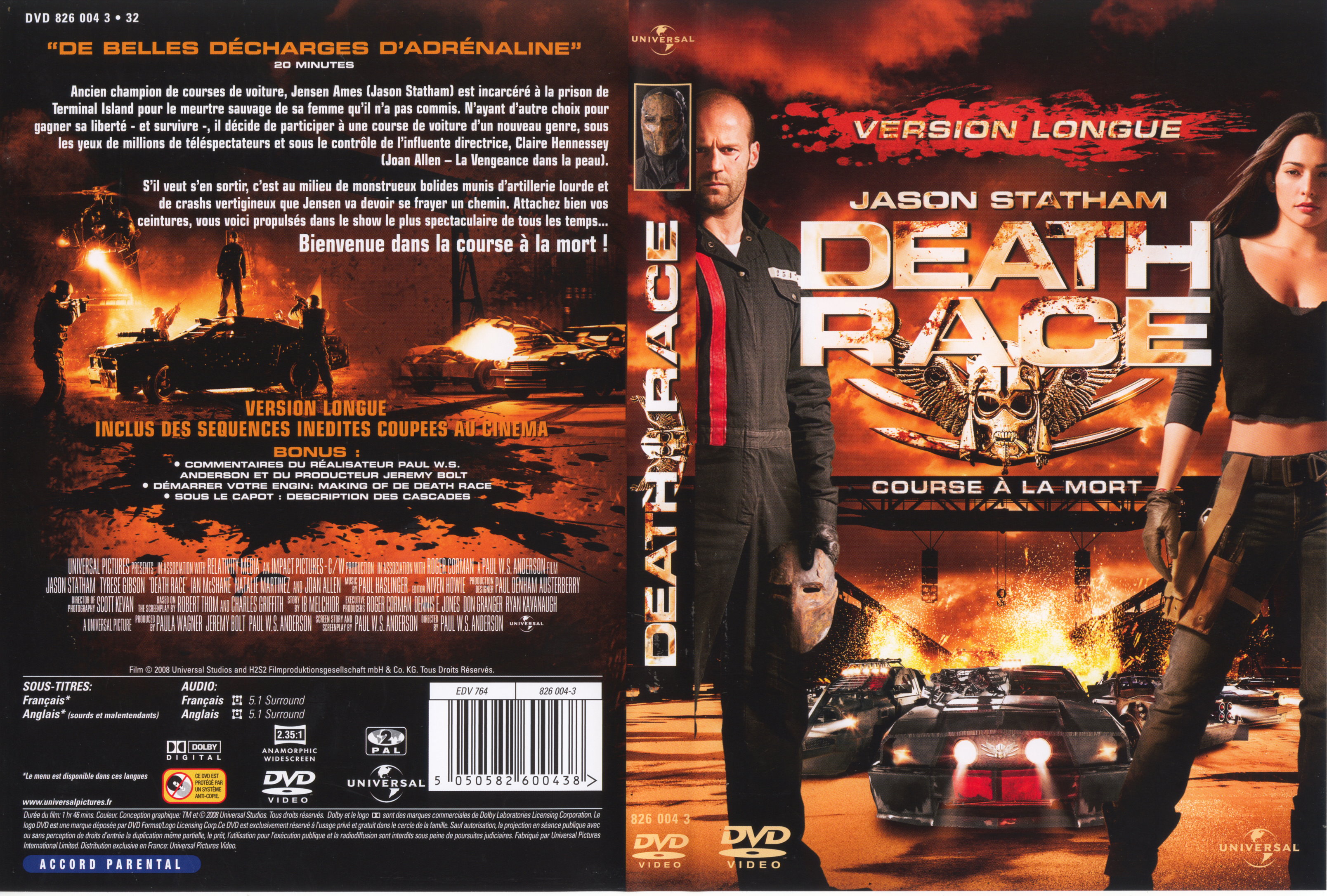 Jaquette DVD Death race - Course  la mort