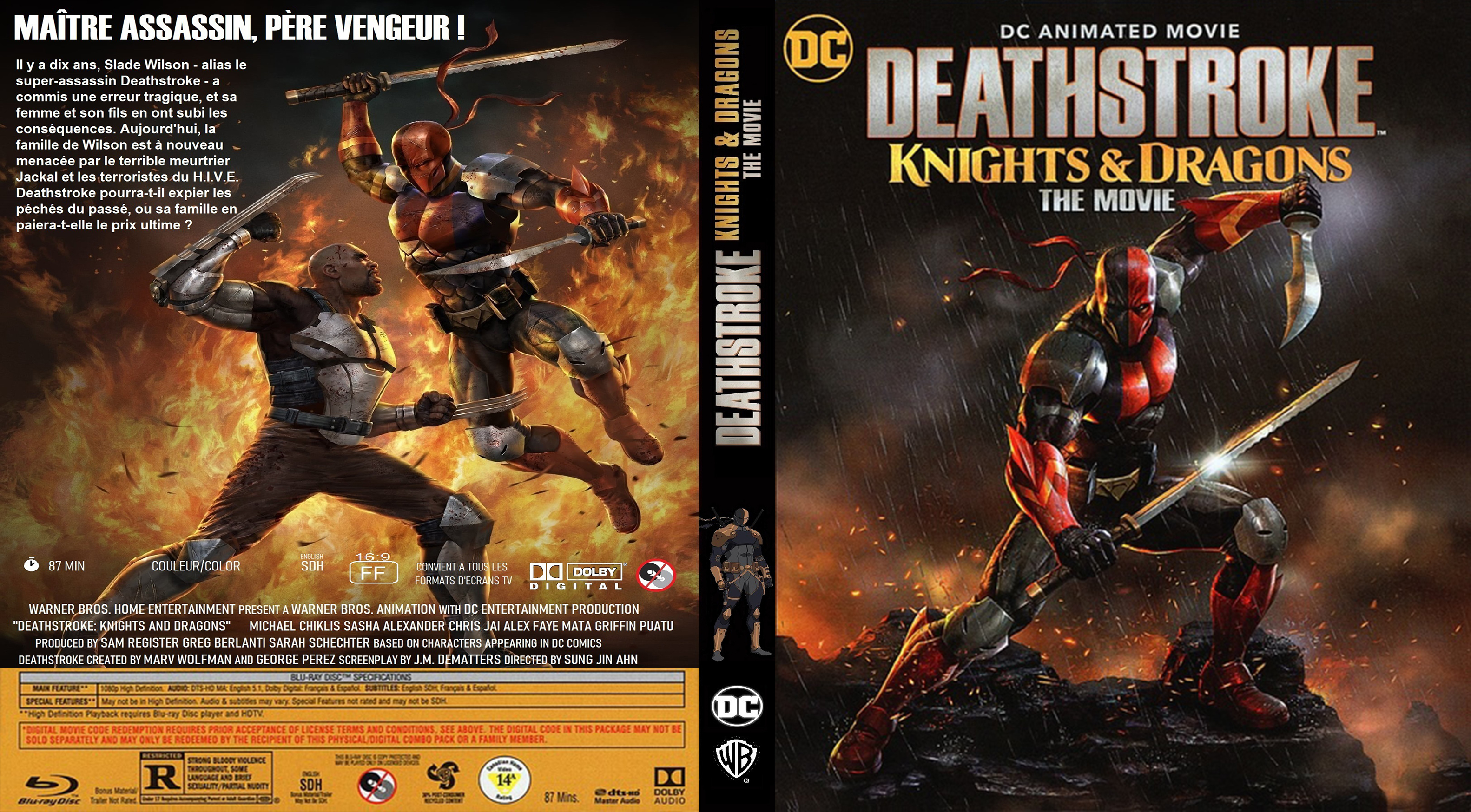 Jaquette DVD Deathstroke Knights & Dragons custom (BLU-RAY)