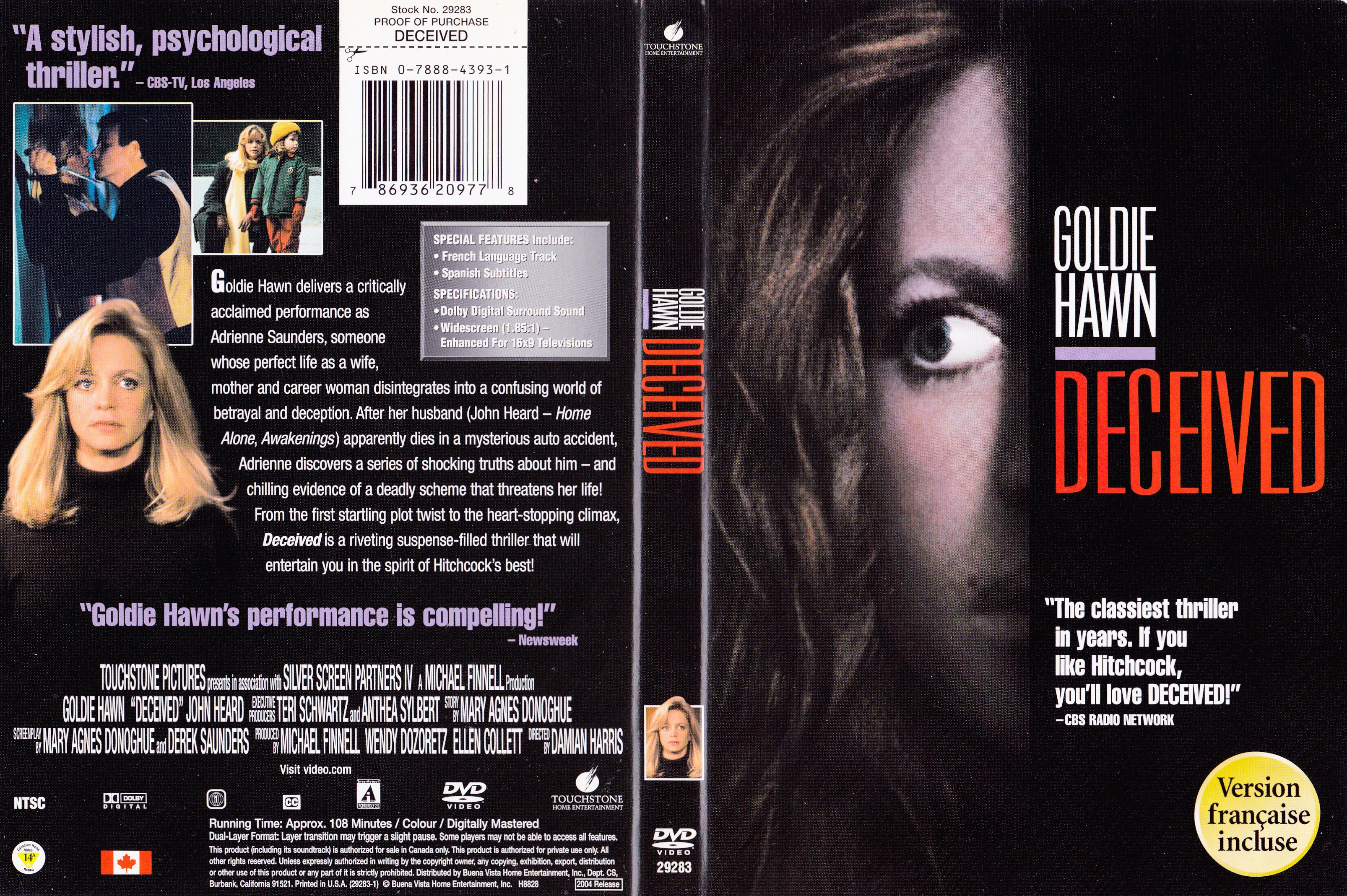 Jaquette DVD Deceived (Canadienne)