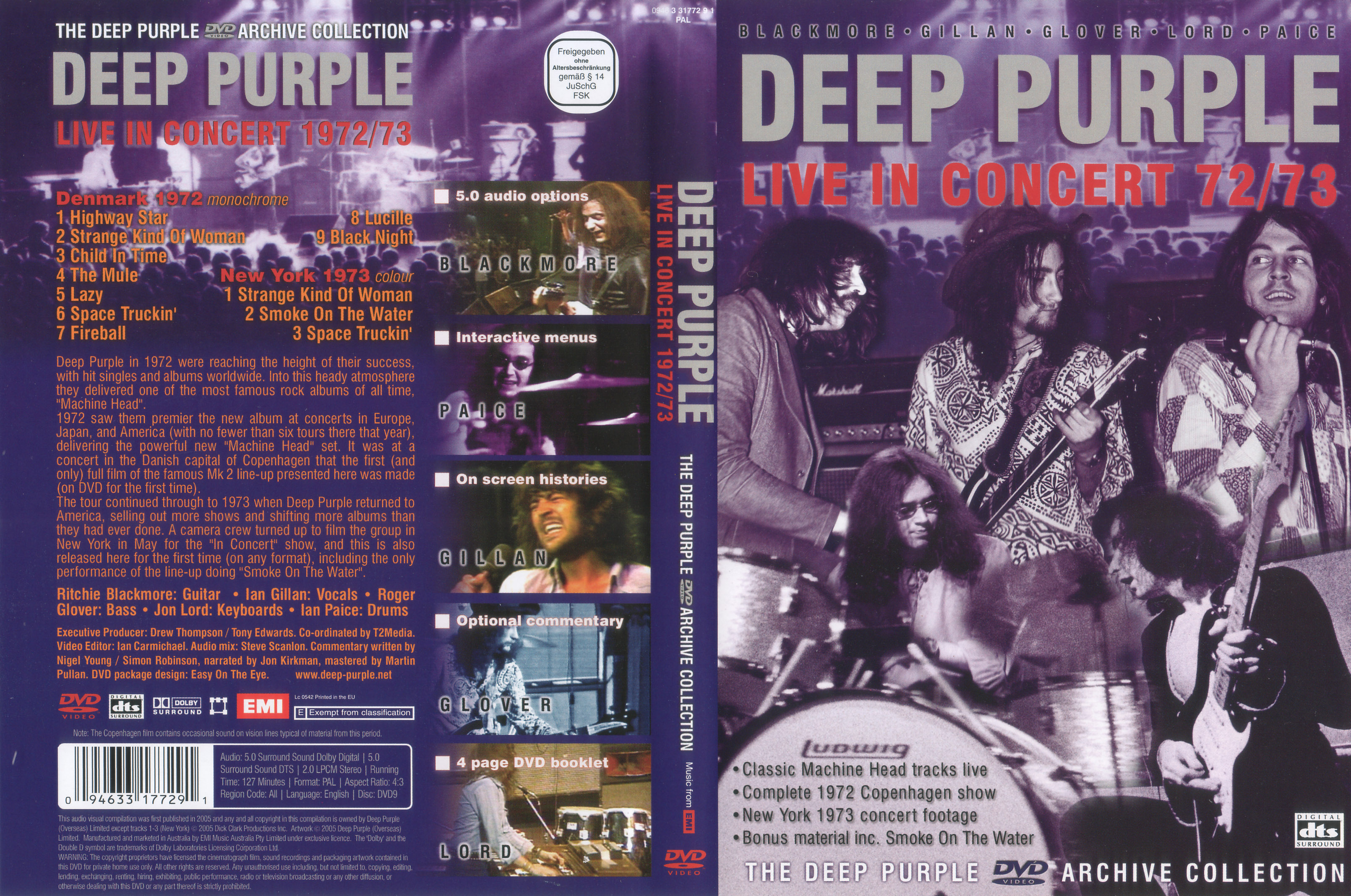 Jaquette DVD Deep Purple  Live in concert 72-73
