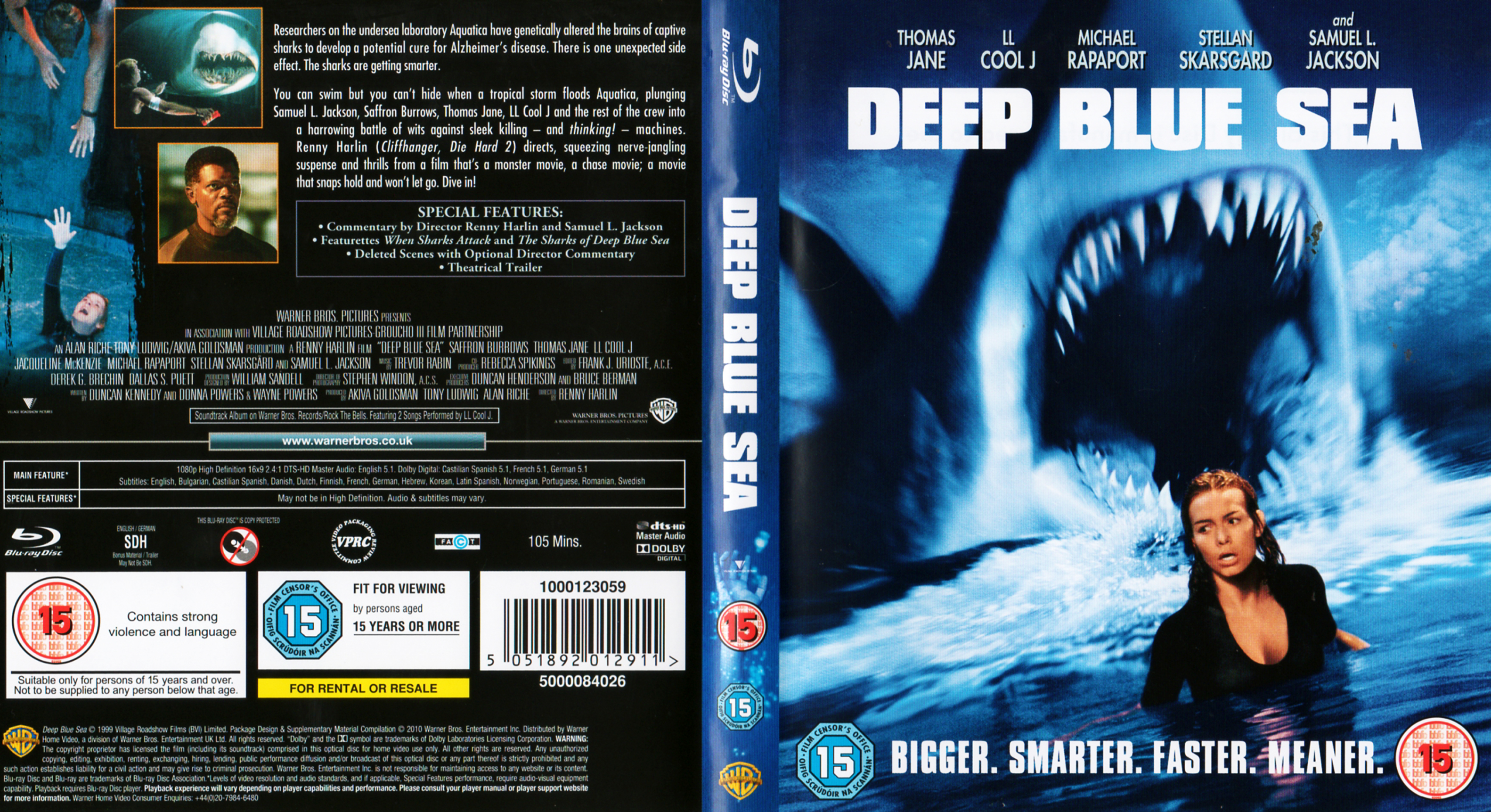 Jaquette DVD Deep blue sea - Peur bleue Zone 1 (BLU-RAY)