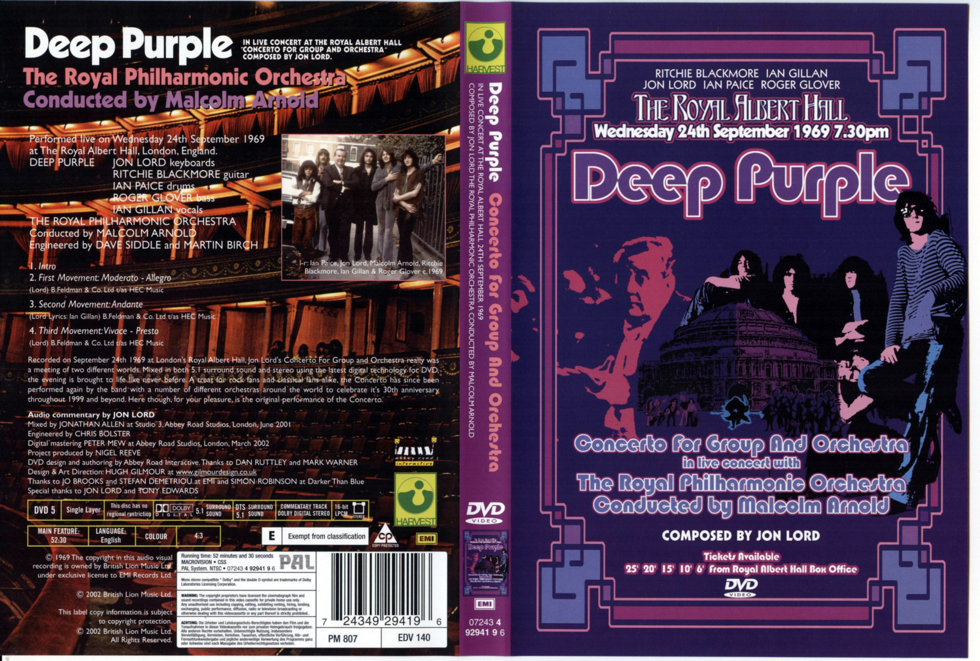 Jaquette DVD Deep purple and The Royal Philharmonic Orchestra 1969