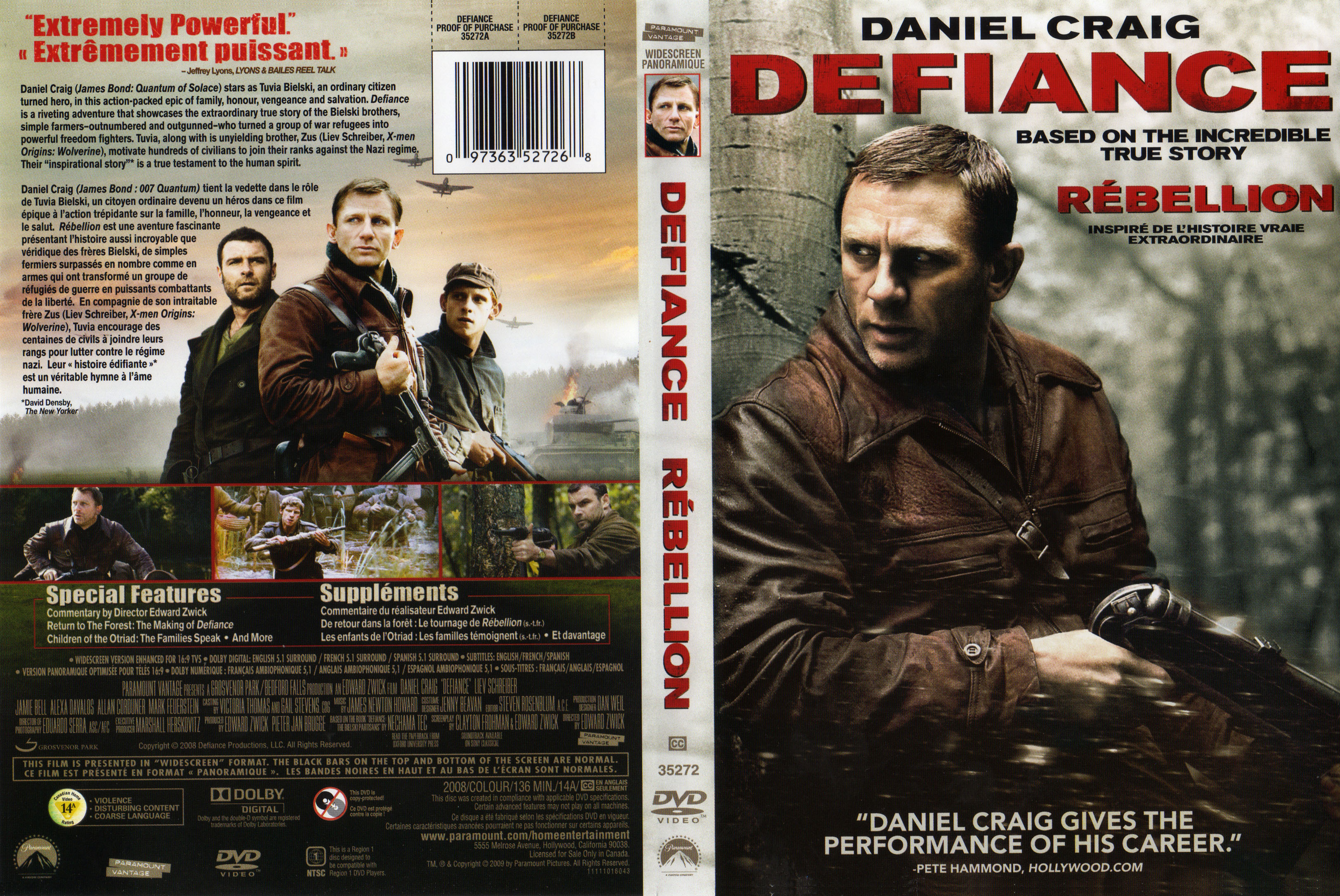 Jaquette DVD Defiance - Rebellion (Canadienne)