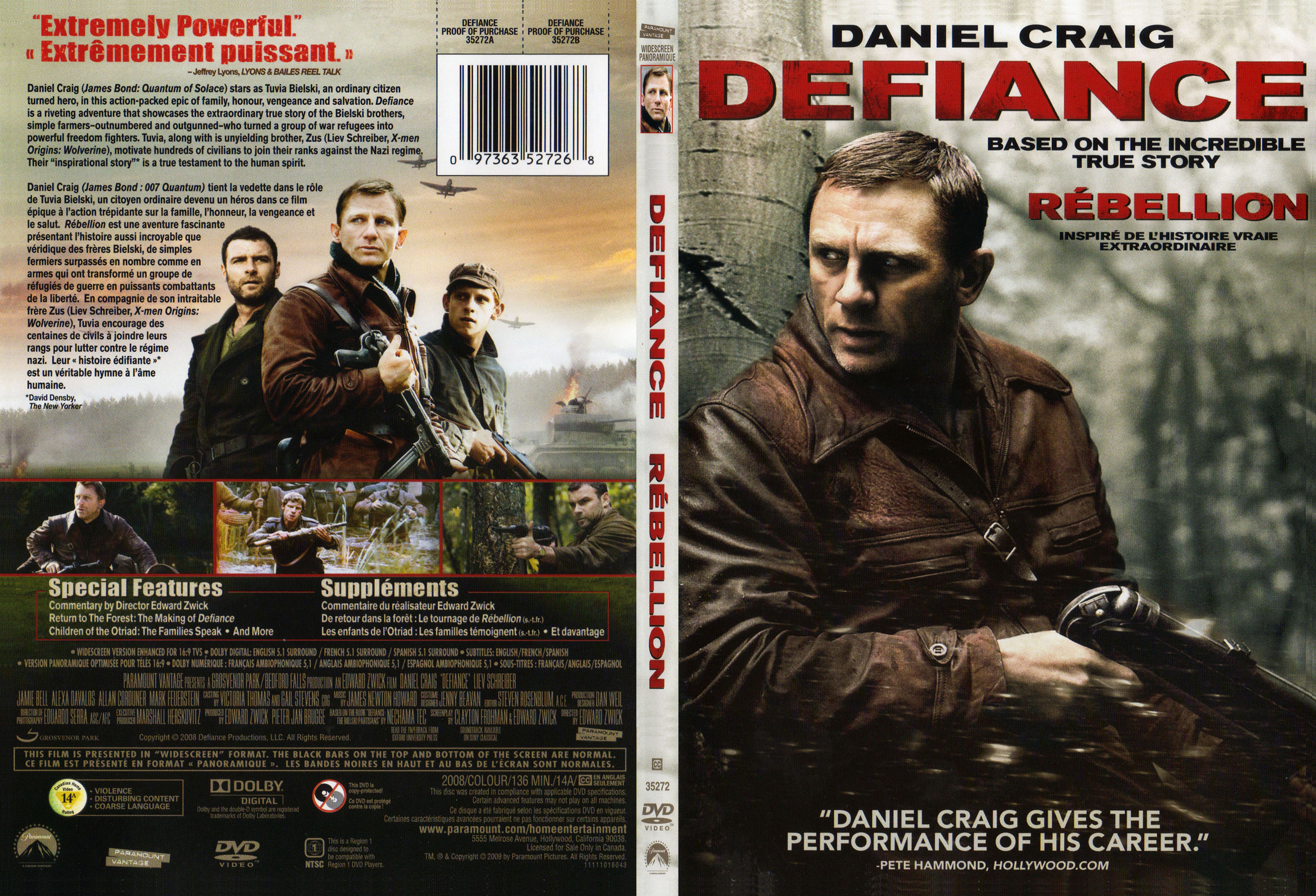 Jaquette DVD Defiance - Rebellion (Canadienne) - SLIM