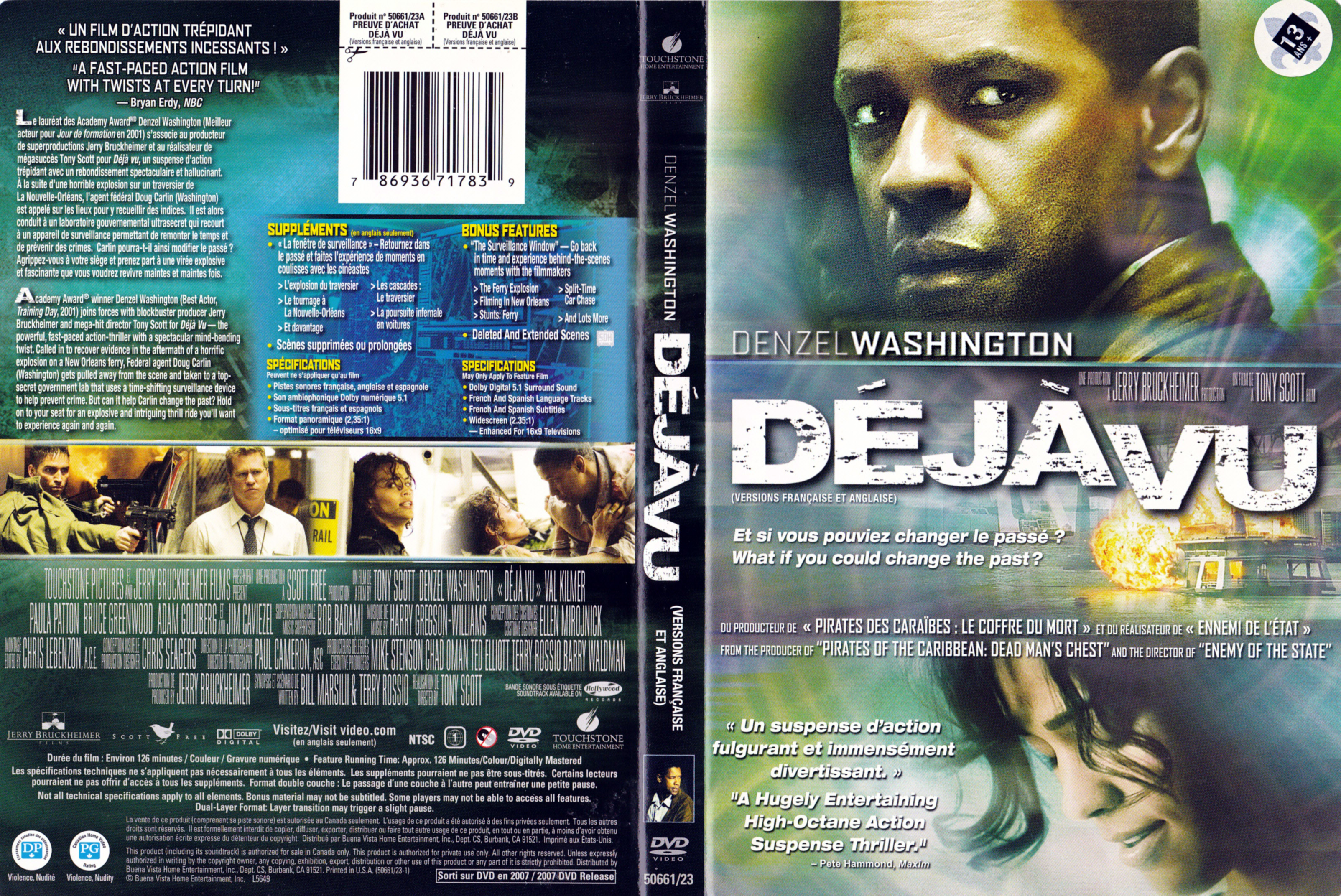 Jaquette DVD Dj vu (Canadienne)
