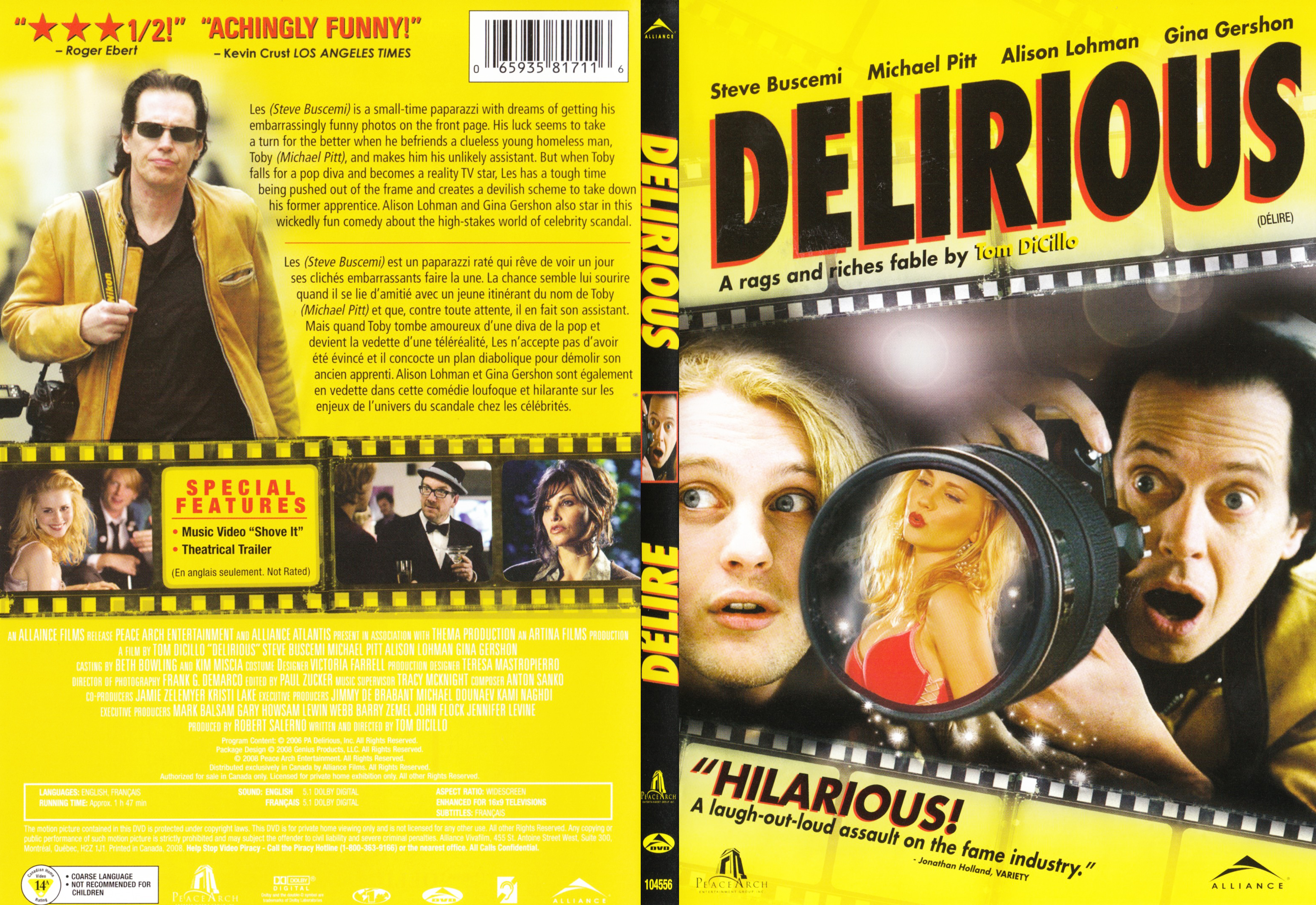 Jaquette DVD Delirious (Canadienne) - SLIM