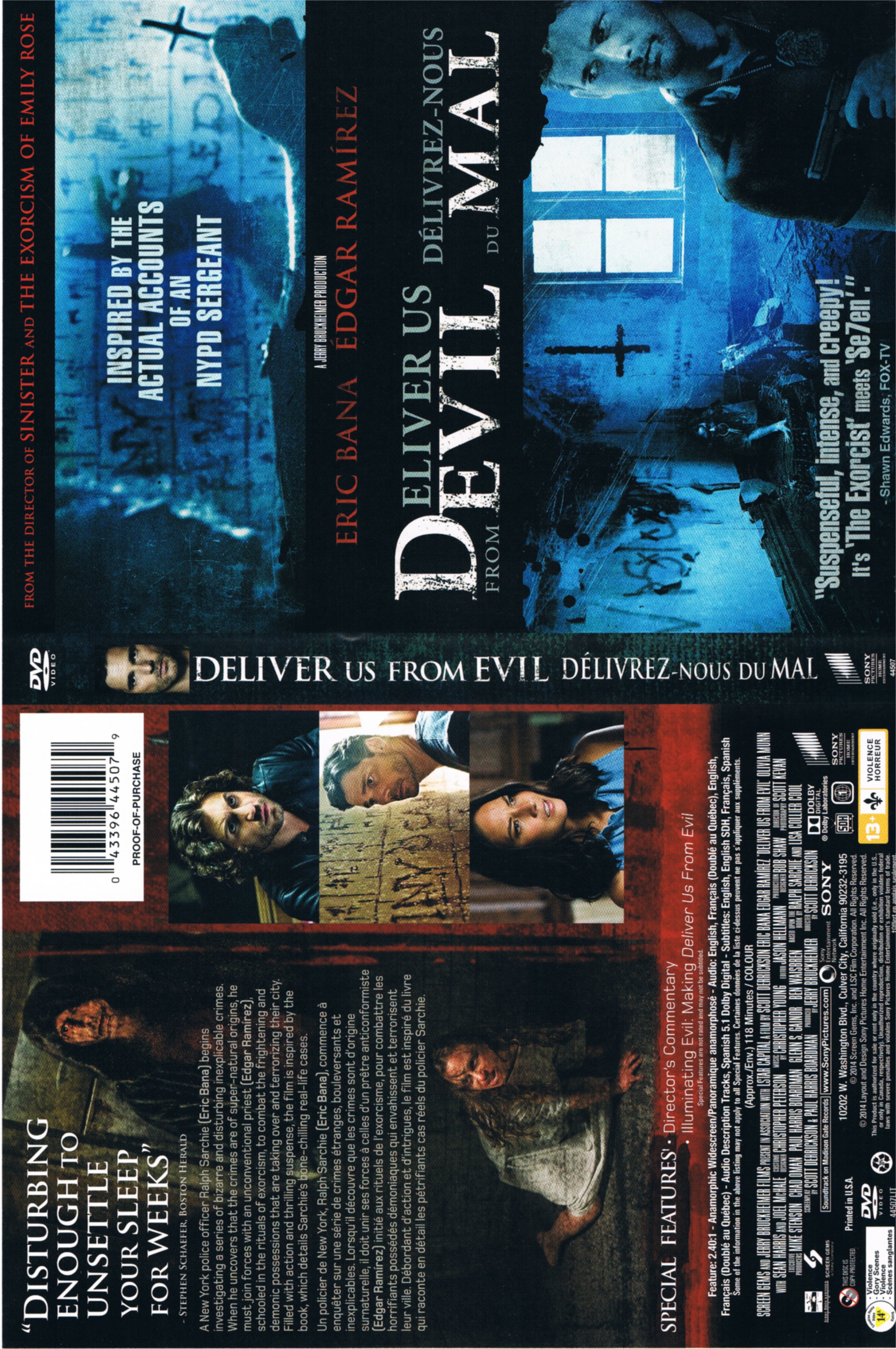 Jaquette DVD Dlivrez-nous du mal (2014) (Canadienne)