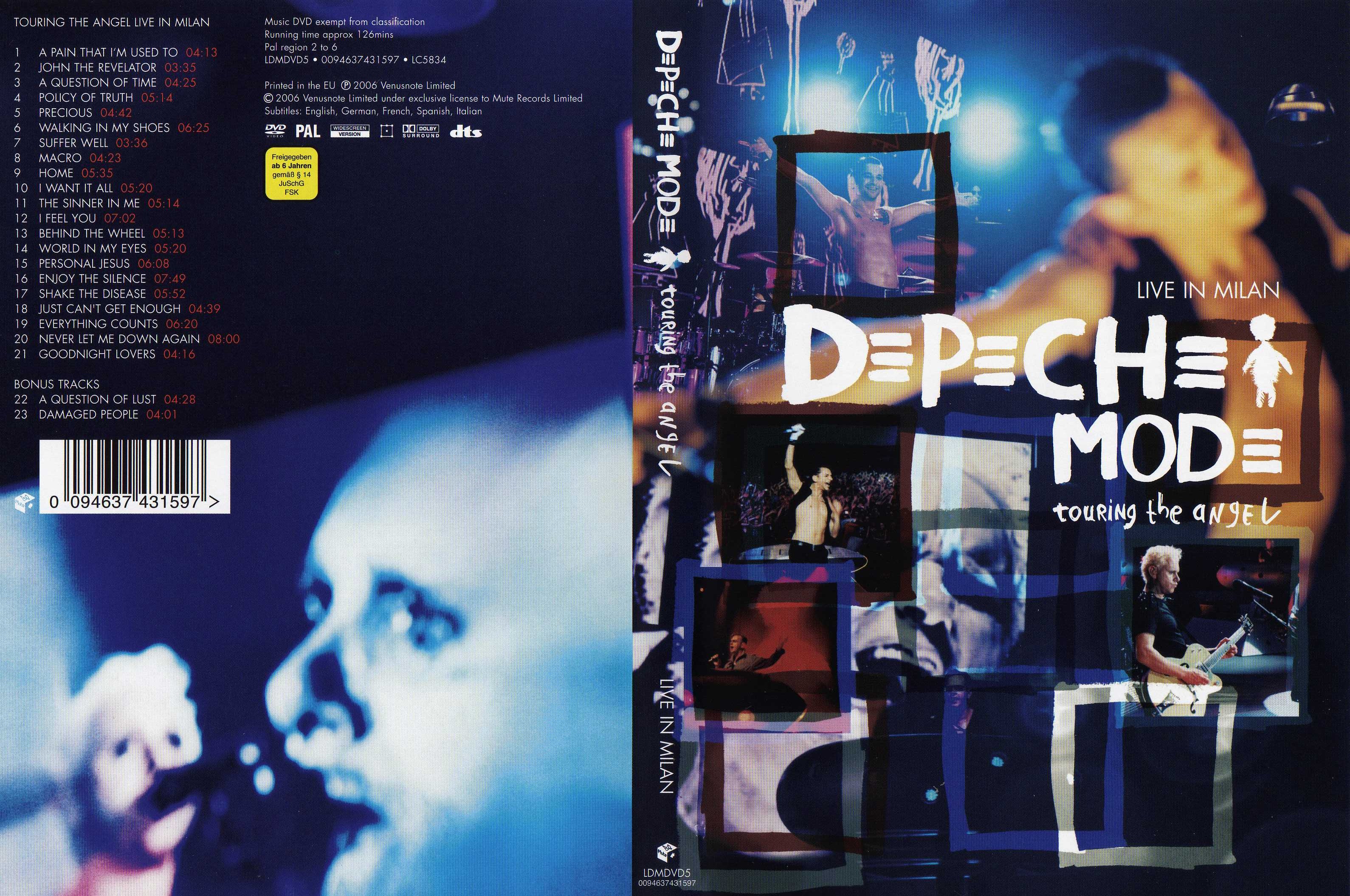 Jaquette DVD Depeche Mode Touring the Angel  live in milan 2006