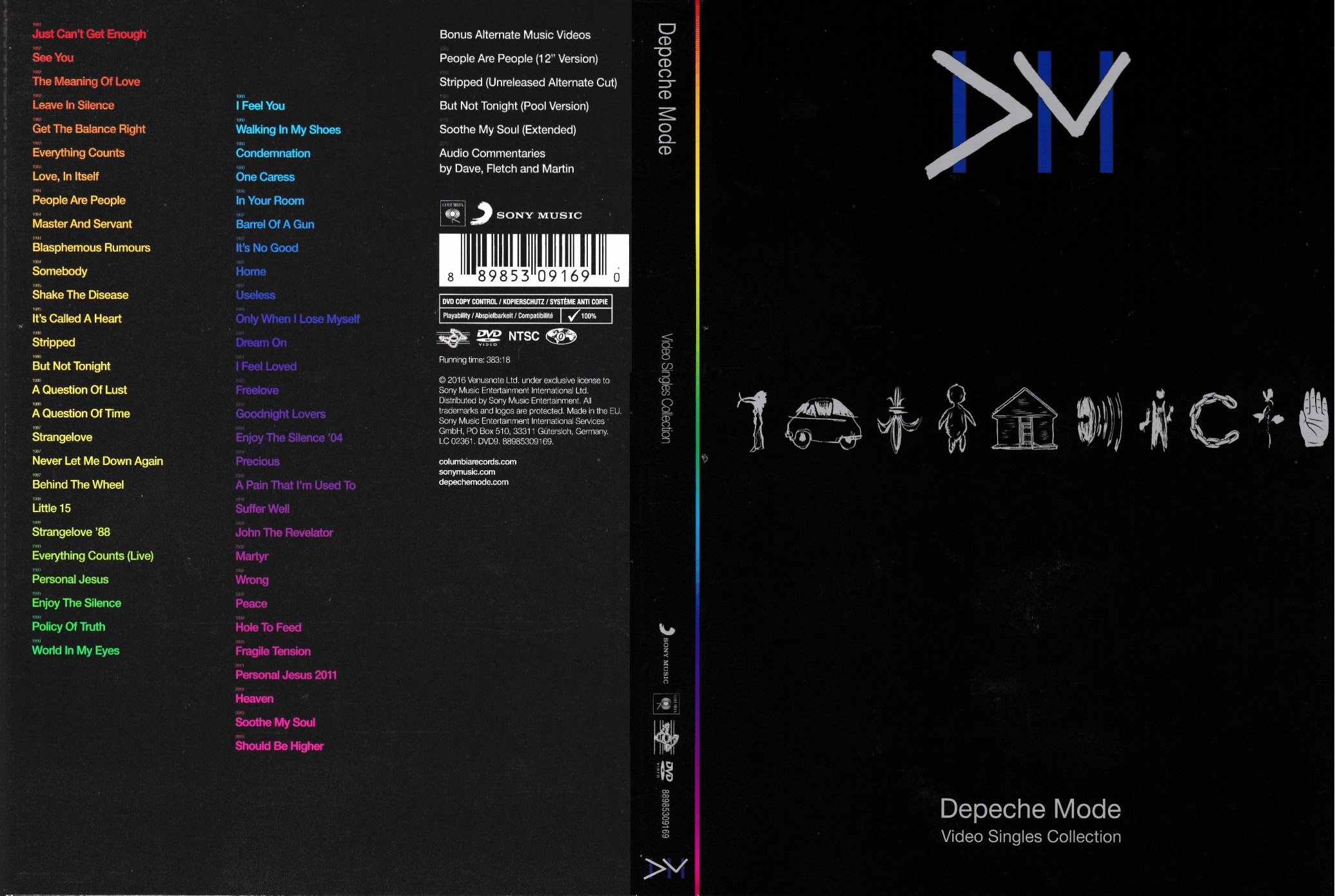Jaquette DVD Depeche Mode Video Singles Collection