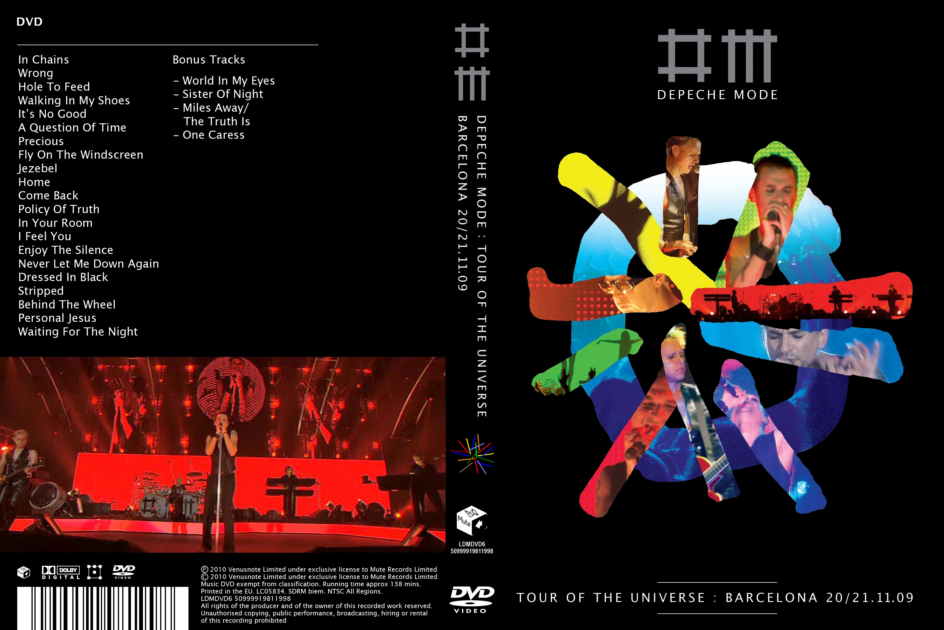 Jaquette DVD Depeche Mode - Barcelona 2009 custom
