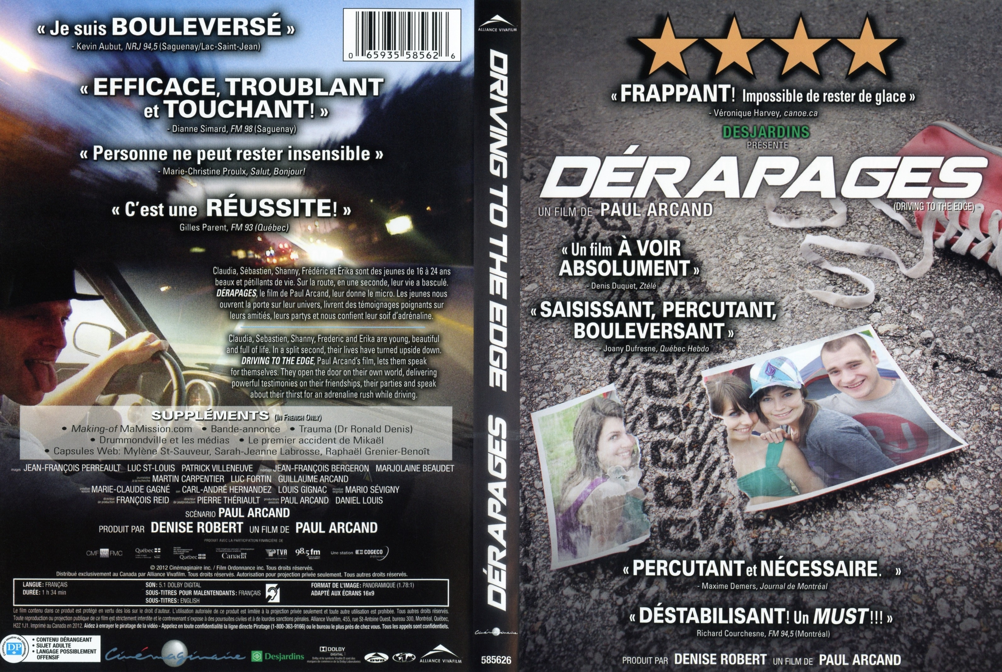 Jaquette DVD Drapages (Canadienne)