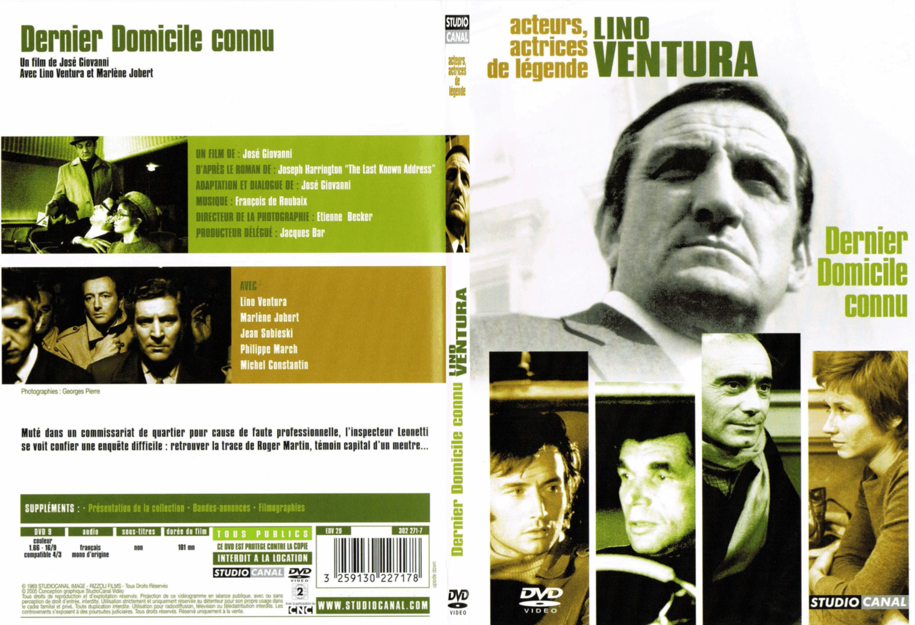 Jaquette DVD Dernier domicile connu - SLIM