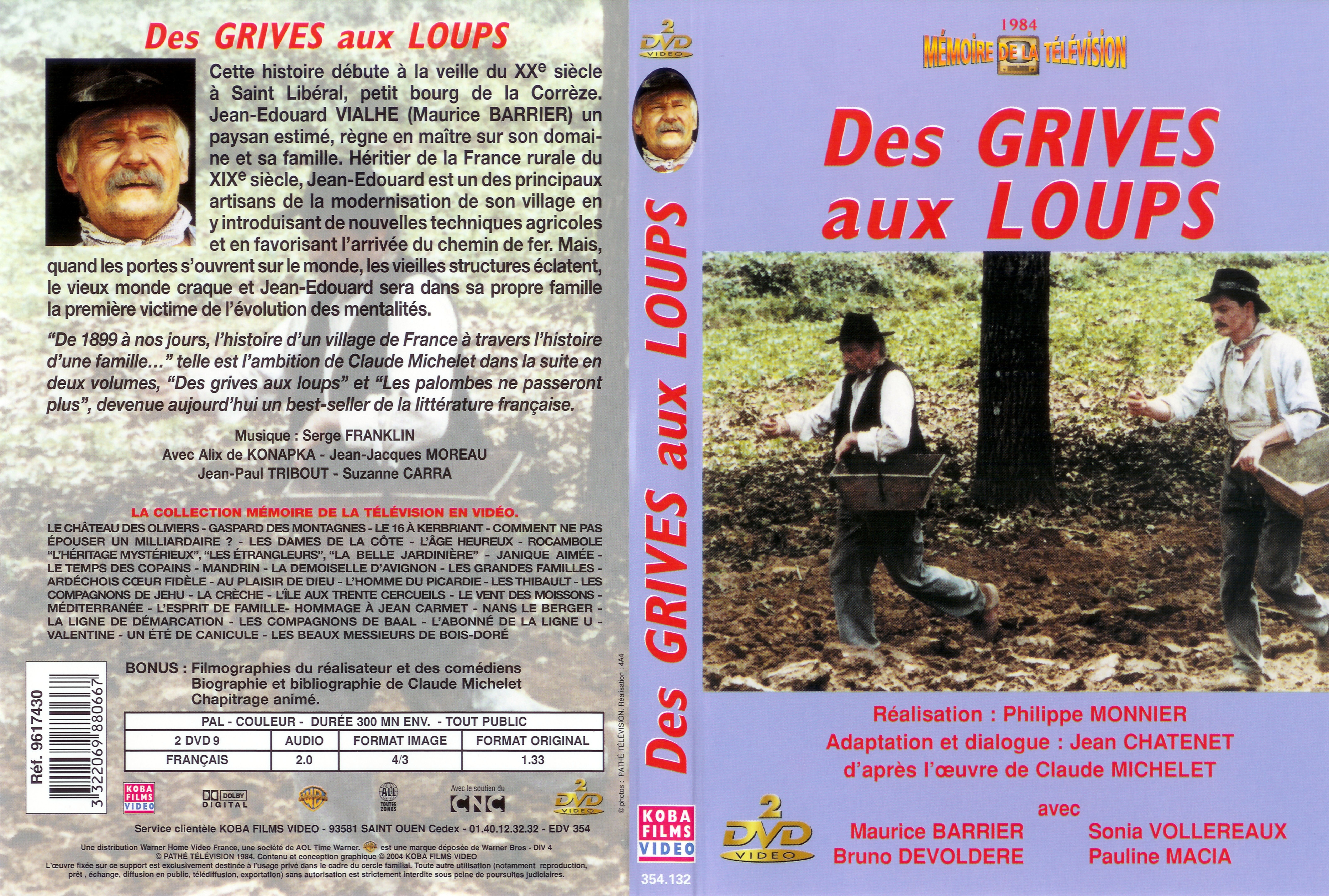 Jaquette DVD Des grives aux loups