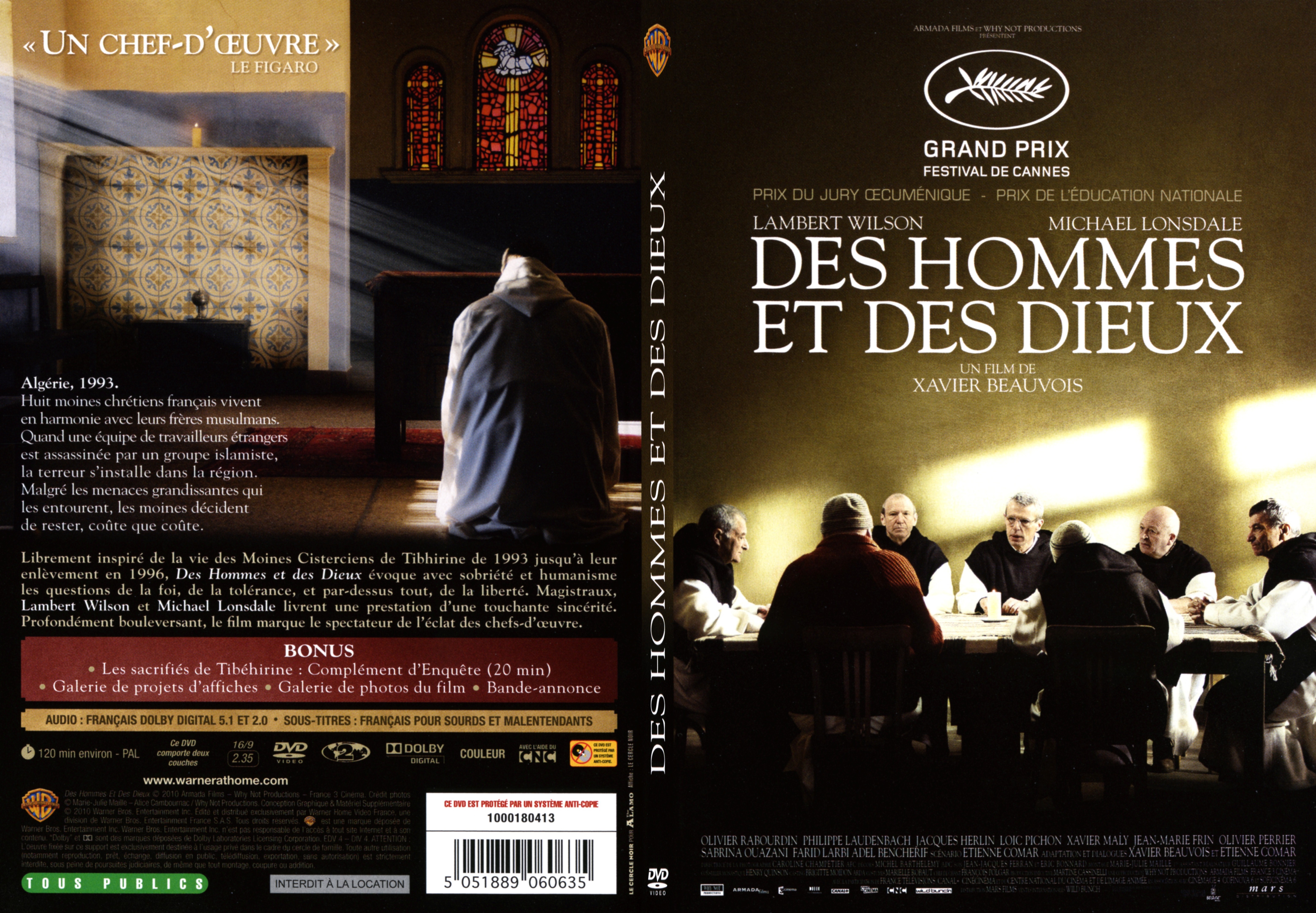Jaquette DVD Des hommes et des dieux - SLIM