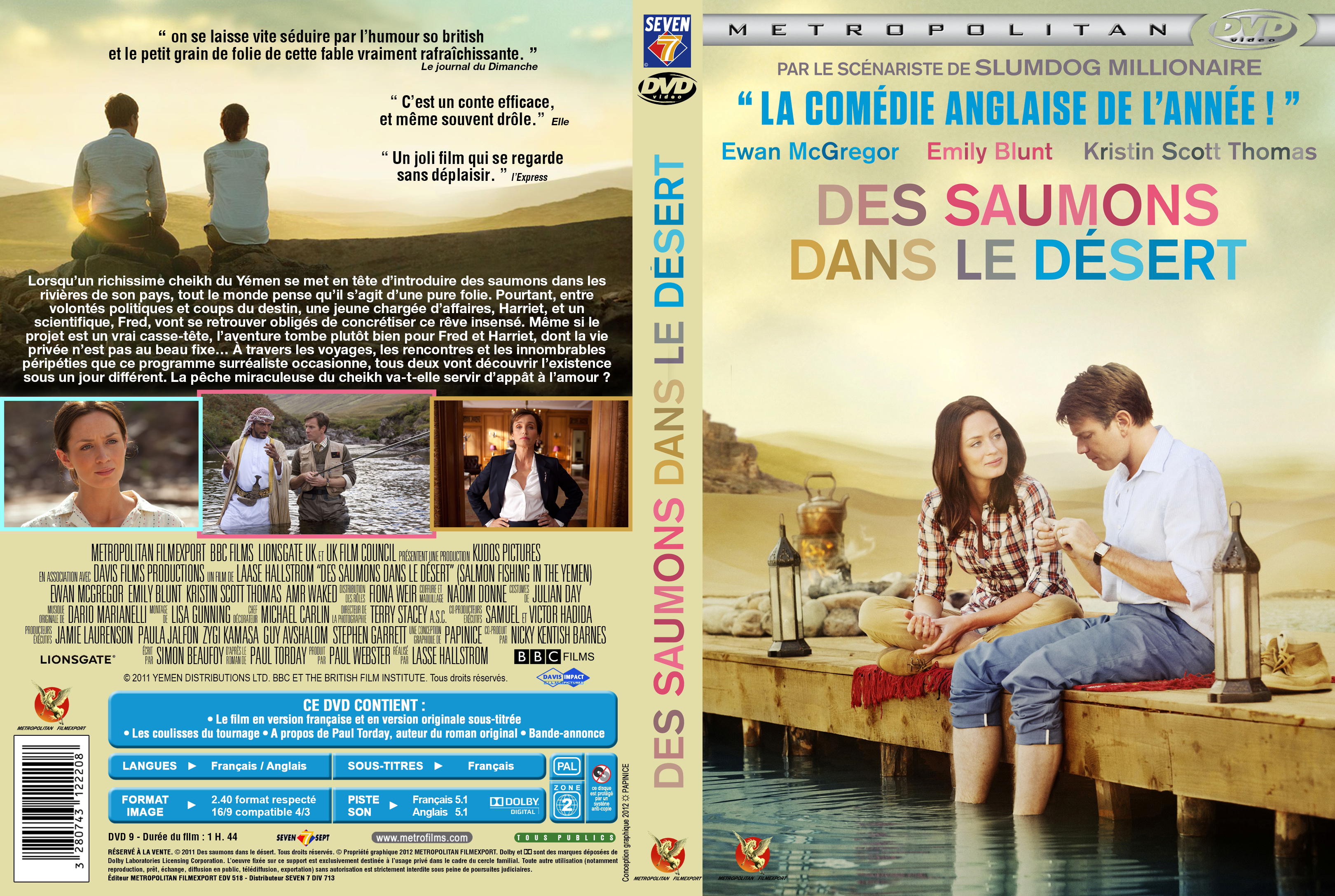 Jaquette DVD Des saumons dans le dsert custom