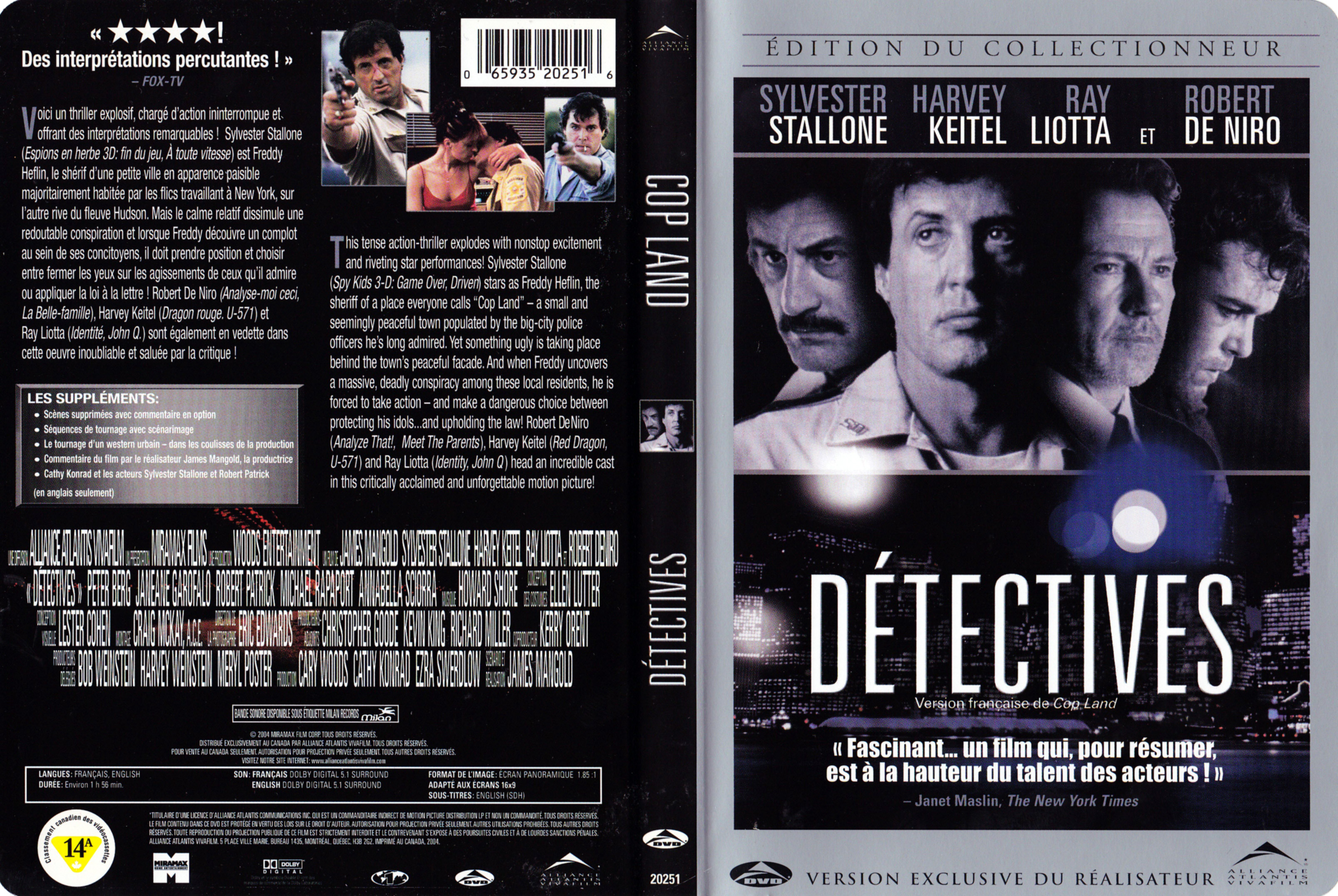 Jaquette DVD Dtectives - Cop land (Canadienne)
