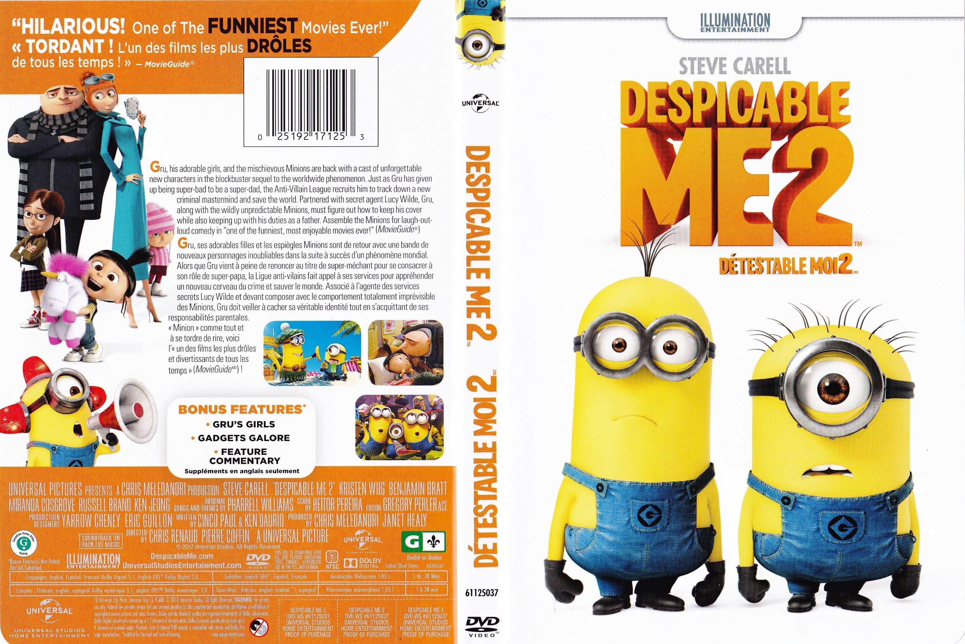 Jaquette DVD Dtestable moi 2 - Despicable me 2 (Canadienne)